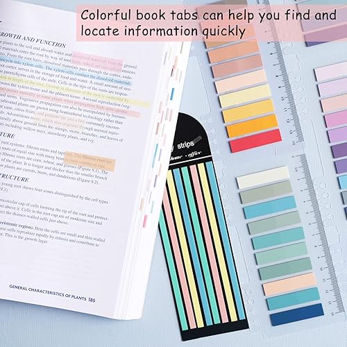 Miniatura 10 de WSCHU 3400 pestañas adhesivas para libros, marcadores de libro translúcidos Morandi, pestañas de notas adhesivas, pestañas de anotación de libros