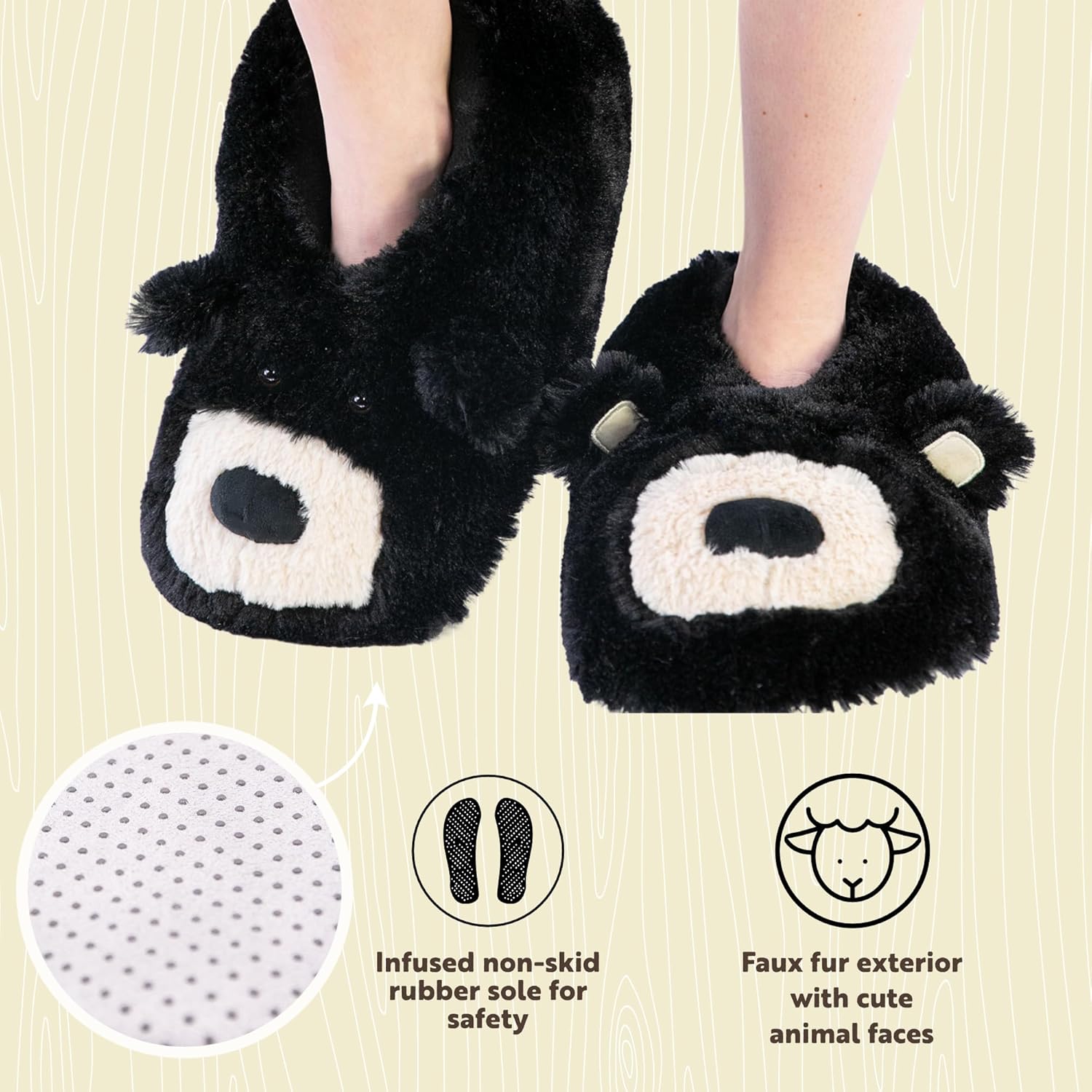 Lazy One Animal Critter Slippers for Kids and Adults, Cute and Cozy Slippers - Image 5