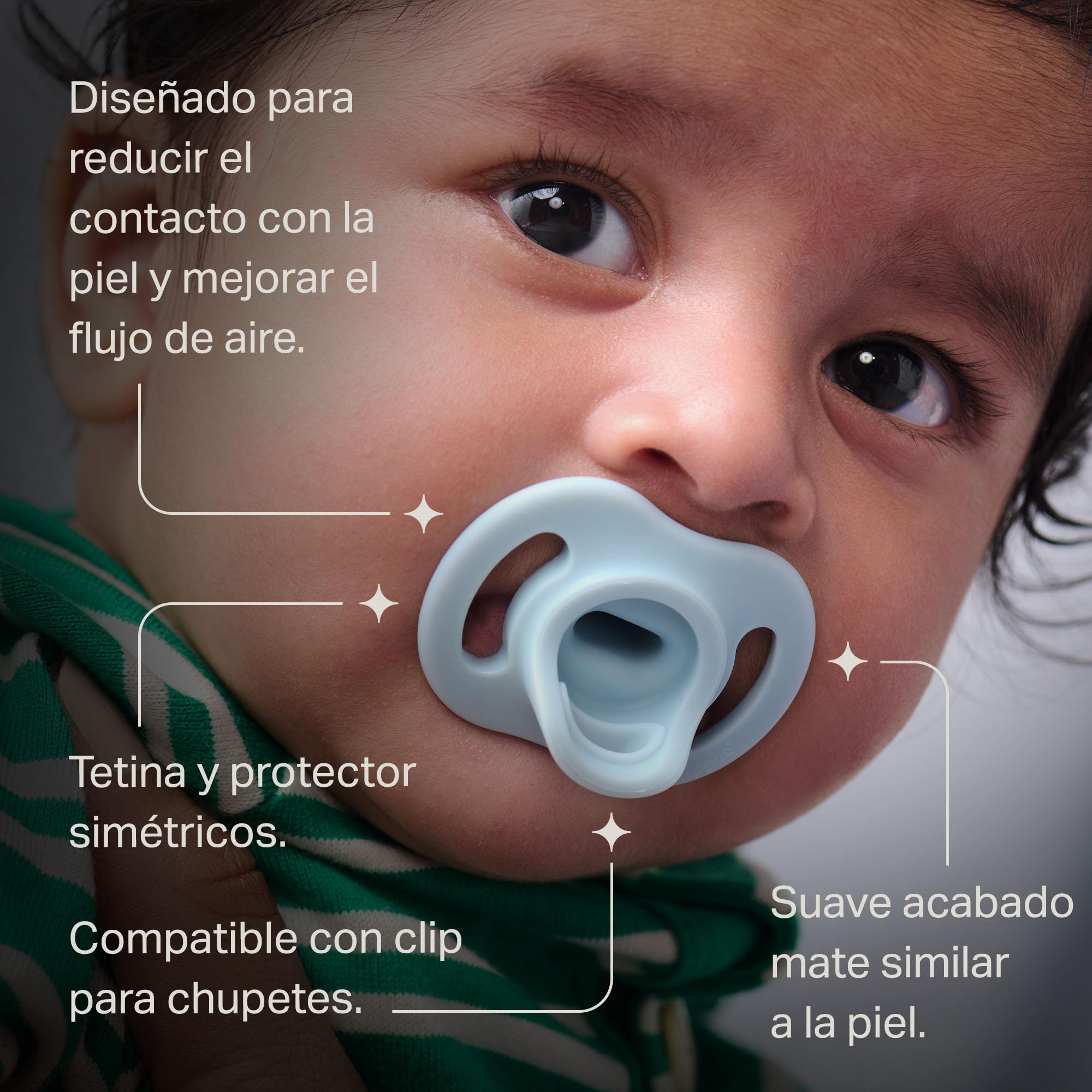 Tommee Tippee Chupete Ultra-light StayPut, 0-6m, paquete de 4, diseño de silicona de una sola pieza