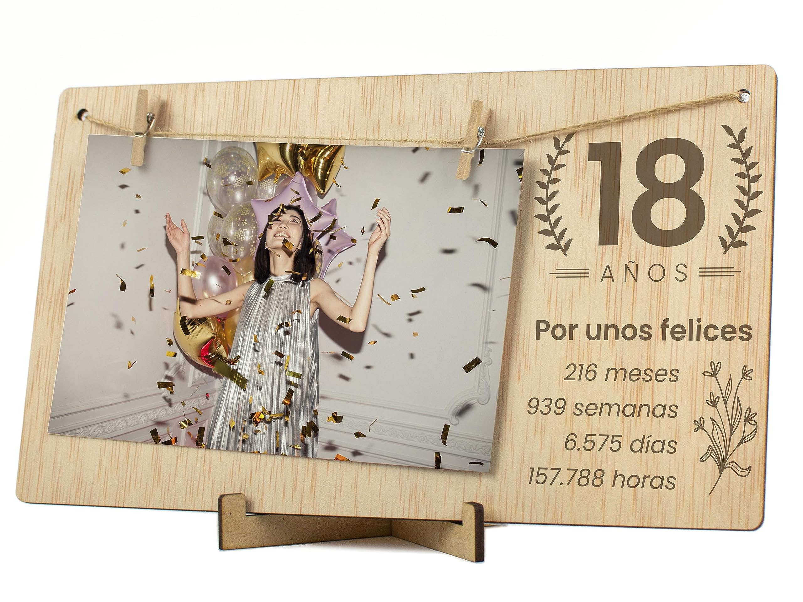 CONTRAXT Marco de Fotos Mama Dia de la Madre. Colgar fotos con pinzas madera natural ideas regalos detalles para mama postal madre primeriza wonderful original (Madre ES) — view 76