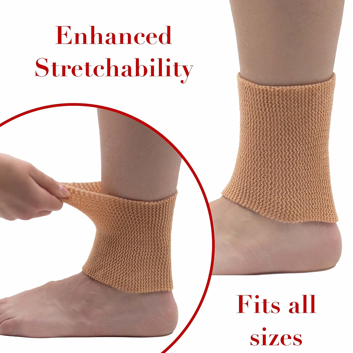 CRS Cross Ankle Gel Sleeves - Padded Skate Socks Ankle Protection (Figure Skating, Hockey, Roller, Inline, Riding, Ski or Equestrian Tall Boots) (Tan, 2 Ankle Gel Sleeves) : Sports & Outdoors
