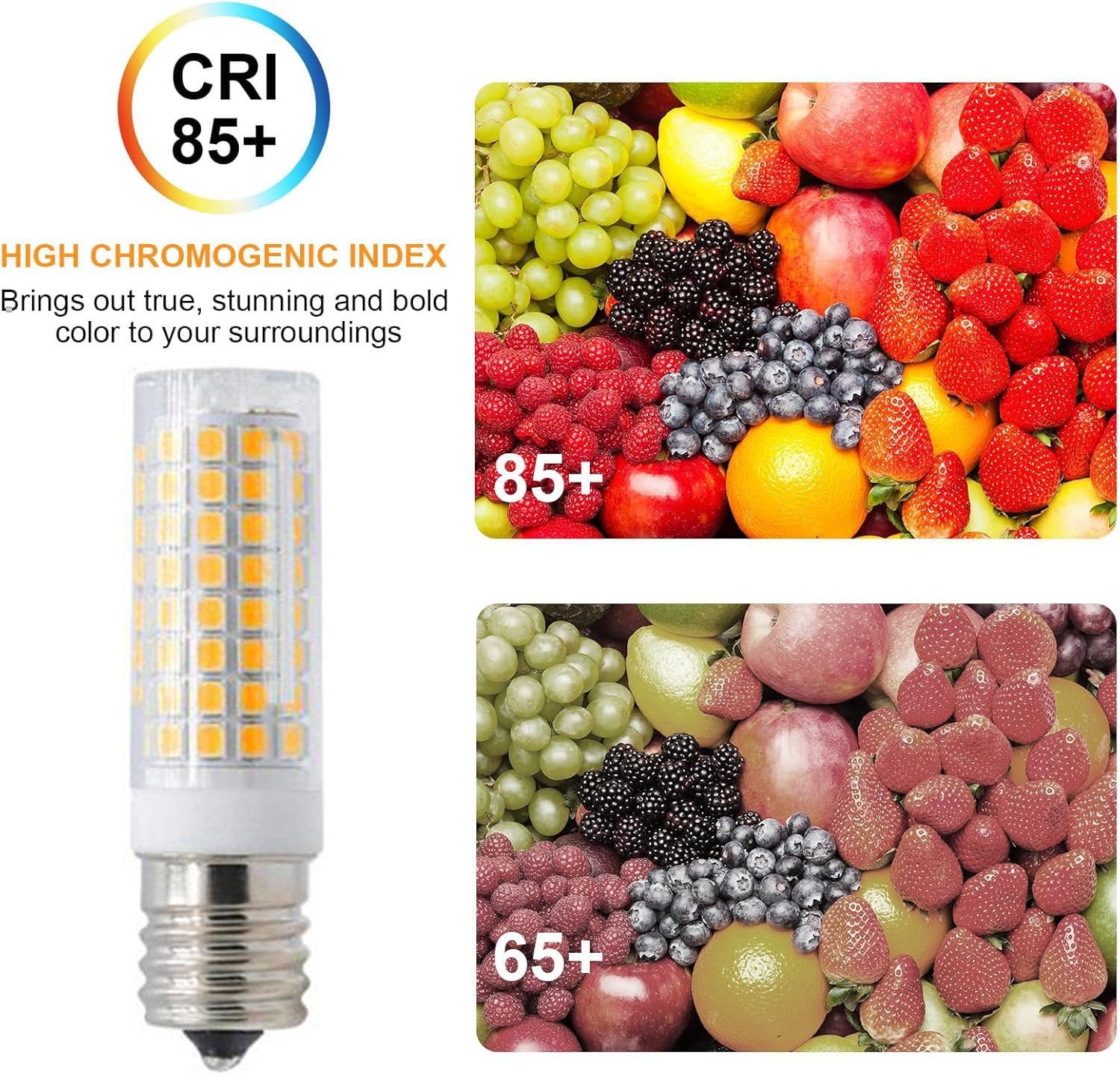 Żarówka LED, Żarówka LED E17 10 W, ekwiwalent, AC220 V, 5 sztuk, kąt wiązki 360°, ściemnialna, 1000 lm