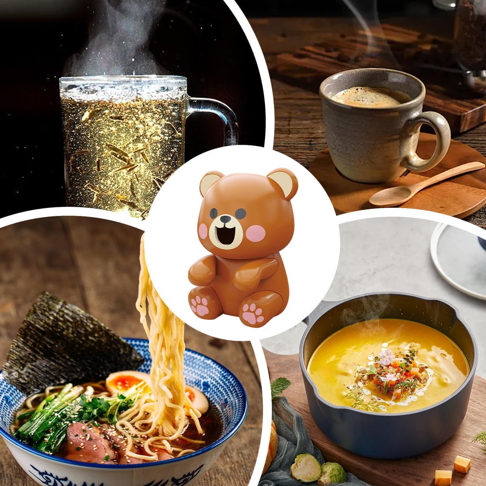 Clip On Mini Fan Food - 3.26 Inch Mini Bear Clip On Fans For Cups Bowls | Coffee Cooling Fan Cute Panda Portable Gadget | Handheld Cup Food Cooling Fans For Hot Drinks. Abs,120g.