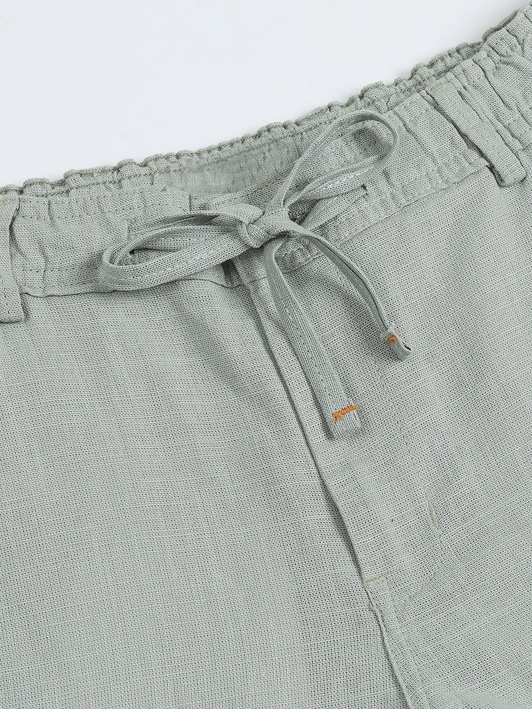 Shasmi Pantaloni da uomo in lino di cotone bianco, vestibilità comoda, casual, estivi, con coulisse, leggeri, comodi, per la spiaggia e tutti i giorni (pantaloni 289)