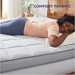 Jamdok 3Inch Mattress Topper Cover(Only Cover),Mattress Protector Bedding,Foam and Latex Mattress Cover with Zipper and Adjustable Straps,Pillow Top (Gray, King)