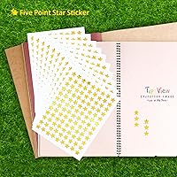 Vista 2 de 2160 unidades, 20 hojas de calcomanías pequeñas de estrella dorada, calcomanías de recompensa de 0.3 pulgadas de diámetro, calcomanía de estrella