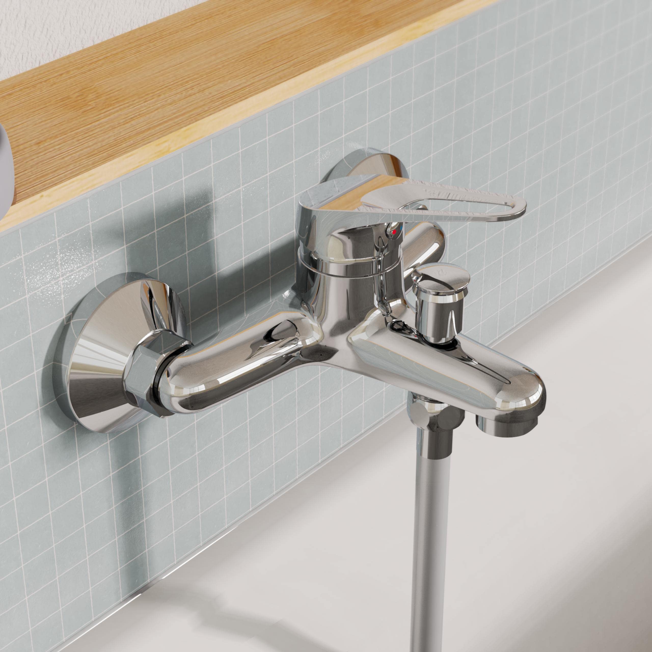 EISL Speed, Rubinetto Vasca da Bagno, Miscelatore Vasca da Bagno, Cromato, Bronzo, Argento