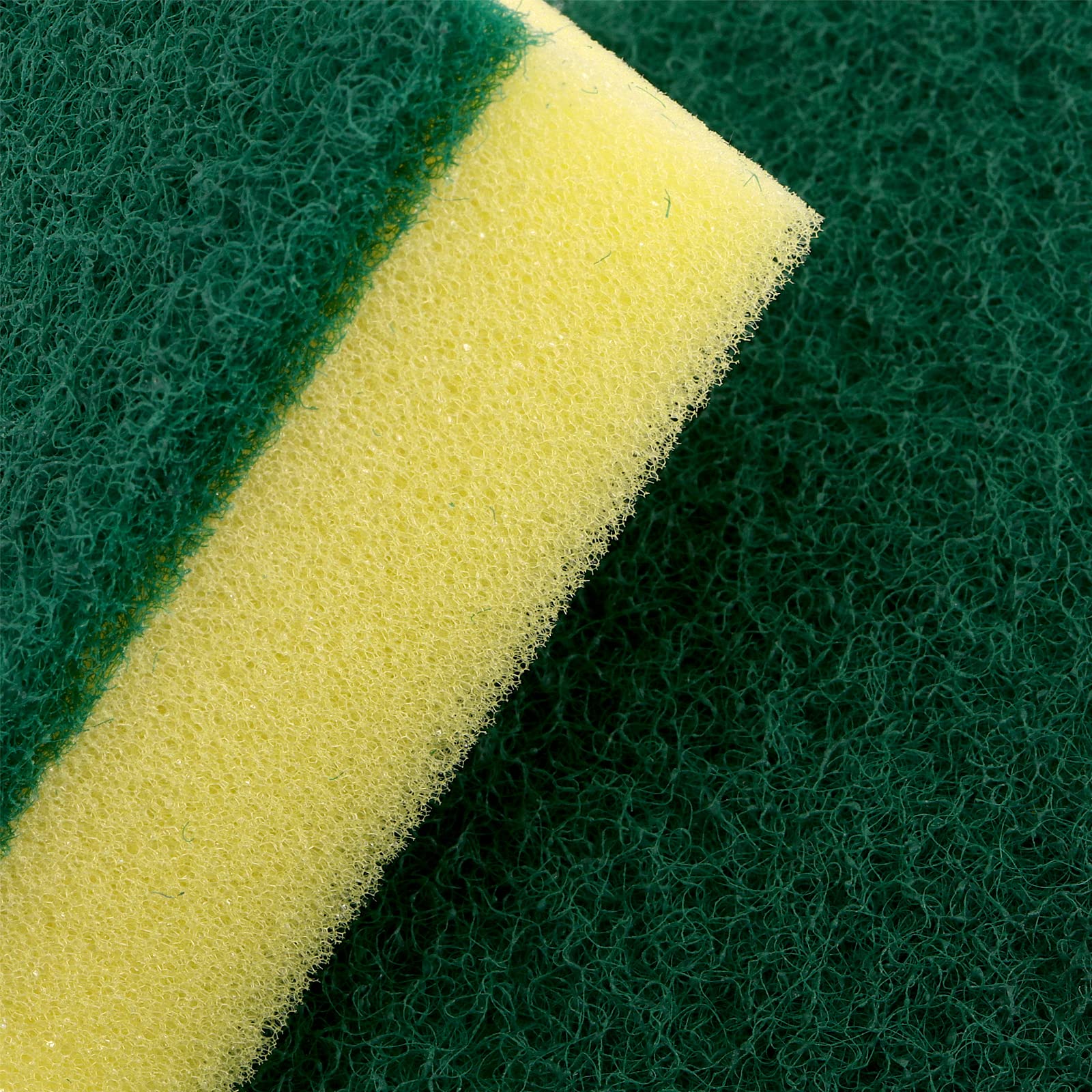 Confezione Da 40 Spugne Multiuso Per Piatti, 10 Cm, Doppio Lato: Lana Verde E Spugna Gialla, Per Pulizia Cucina, Mobili E Auto - 2