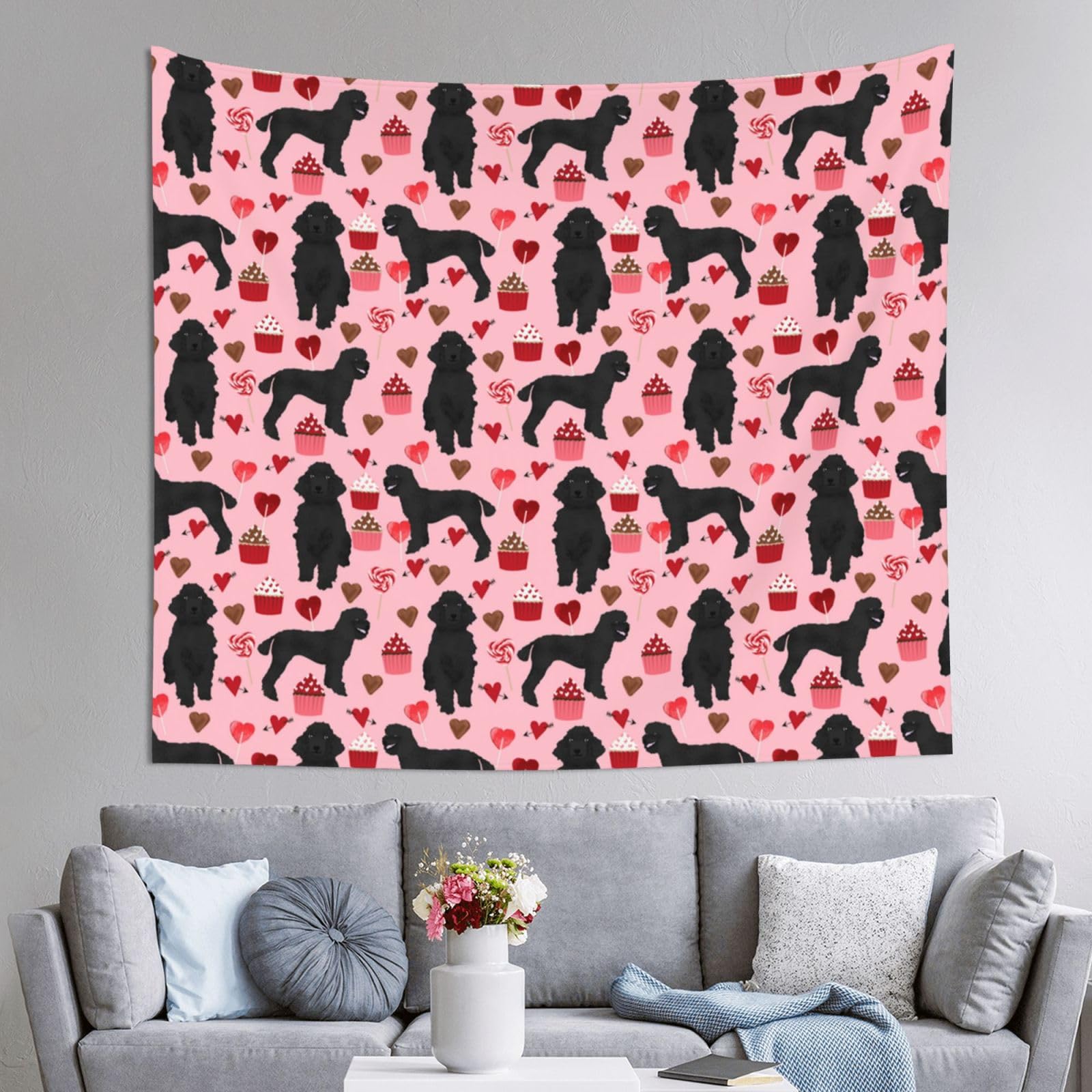 WKSGDSG Decoration Tapestry Wall Hanging For Bedroom, Poodles Dogs, 152x130cm Dorm Decor, Lightweight Easy Hang Wall Art For Living Room, Aesthetic Tapestries For Outdoor, Ceiling, Doorway, Camping