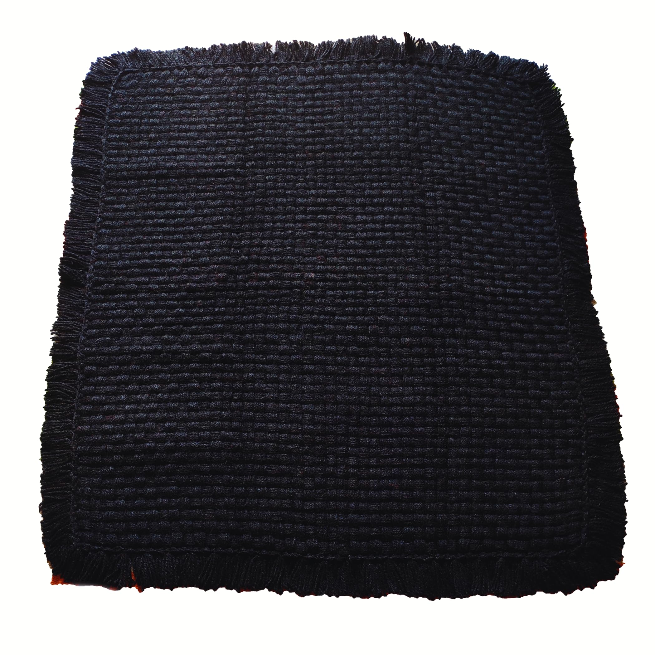 Wool Meditation Mat, Handmade Floor Mat for Long Sitting, Multiple Colors (24x21 Inch, Black)-image-27