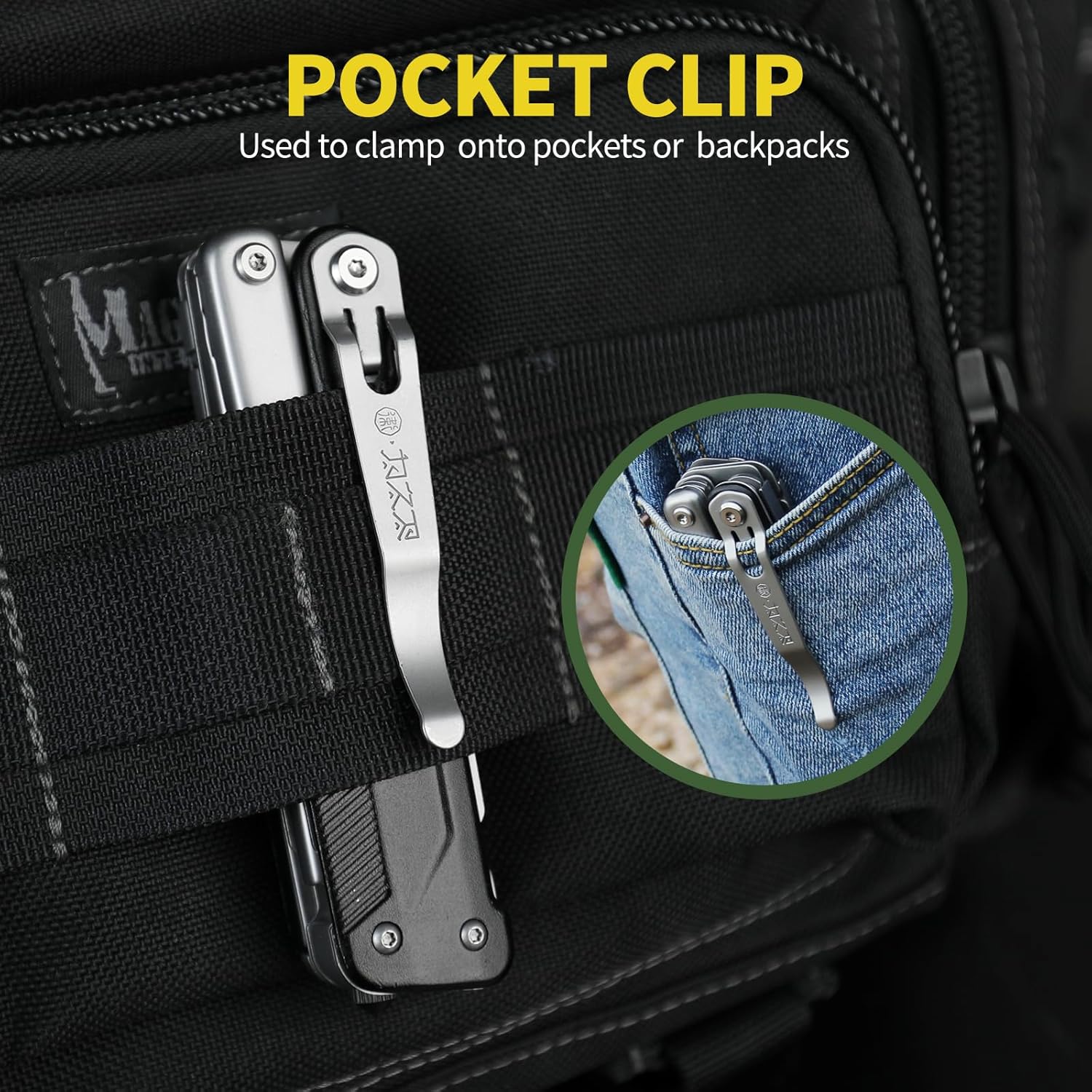 outdoor multifunctional folding knife, tungsten steel car escape window breaker, wilderness camping survival tool, emergency rescue equipment (D2 Steel Plate)