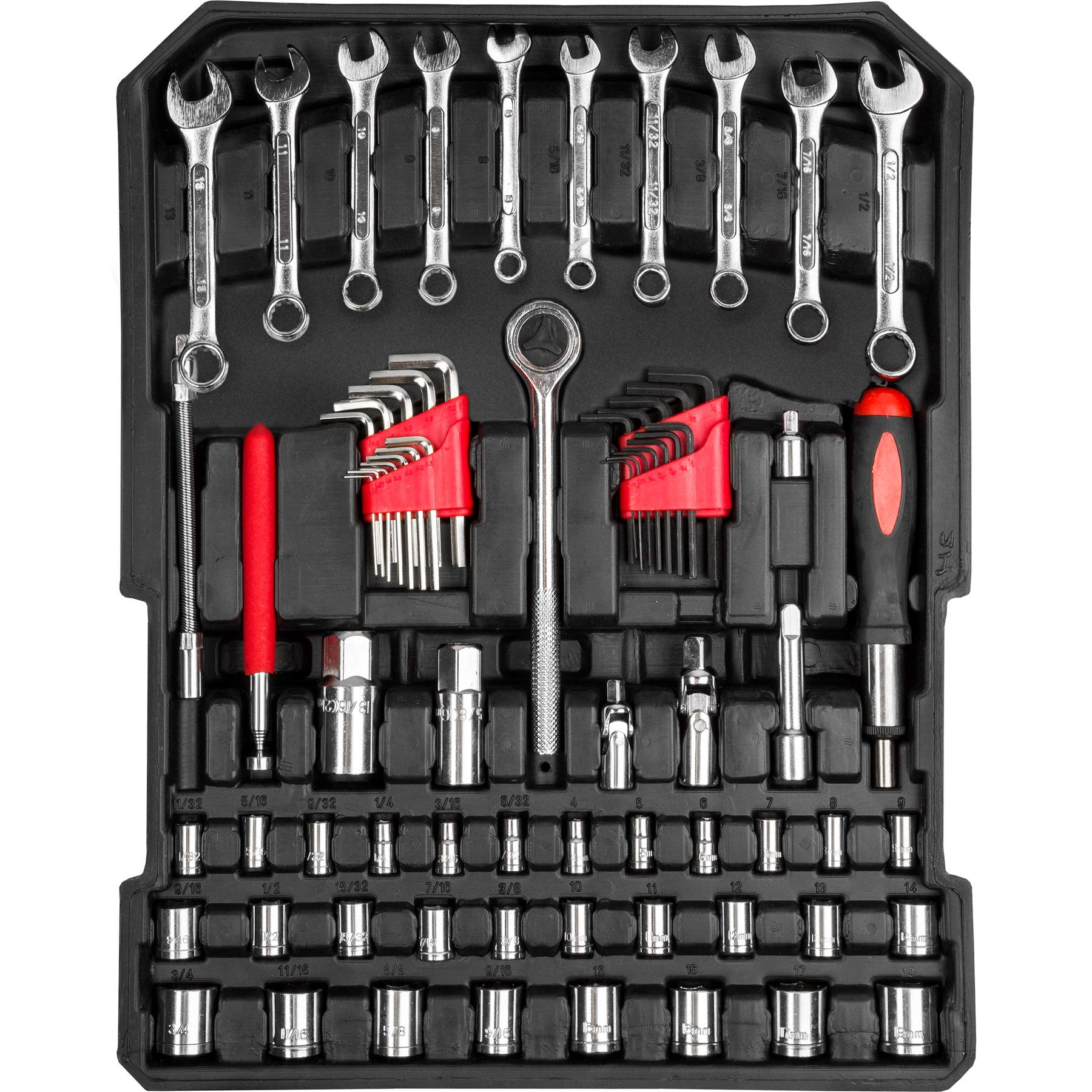 tectake® Maletín Herramientas Profesional con 799 Piezas, Carro Herramientas con Asa Telescópica, Caja Herramientas Completa con 3 Niveles, Carro de Herramientas Taller Mecánico, Bricolaje - plata