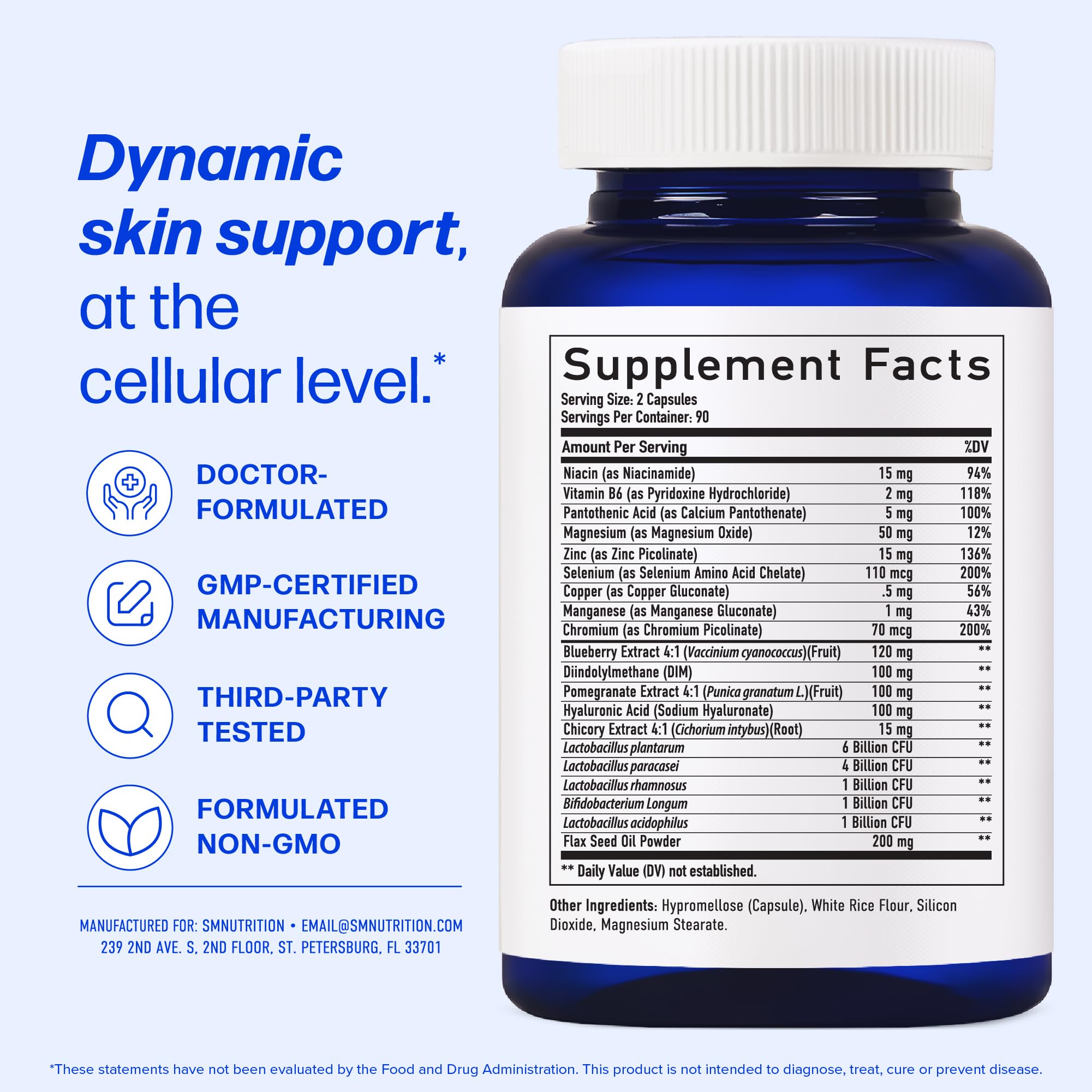 Clear Skin Supplement Acne Support, Zinc DIM, Probiotics, Doctor-Formulated — Amazon image 7