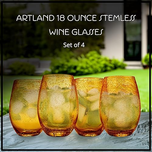 Miniatura 2 de Vasos Artland Iris, dobles y anticuados, color ámbar (4 unidades), Copa sin pie, Ambar