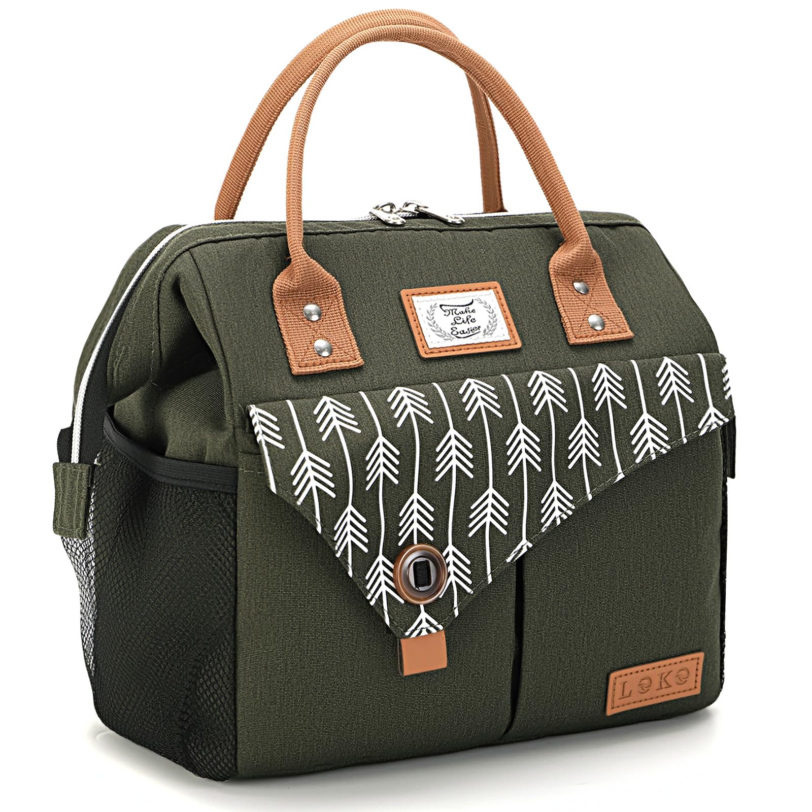 Lekesky 10L Insulated Lunch Bag for Women for Work Lunch Tote, Dark Green โ image 1