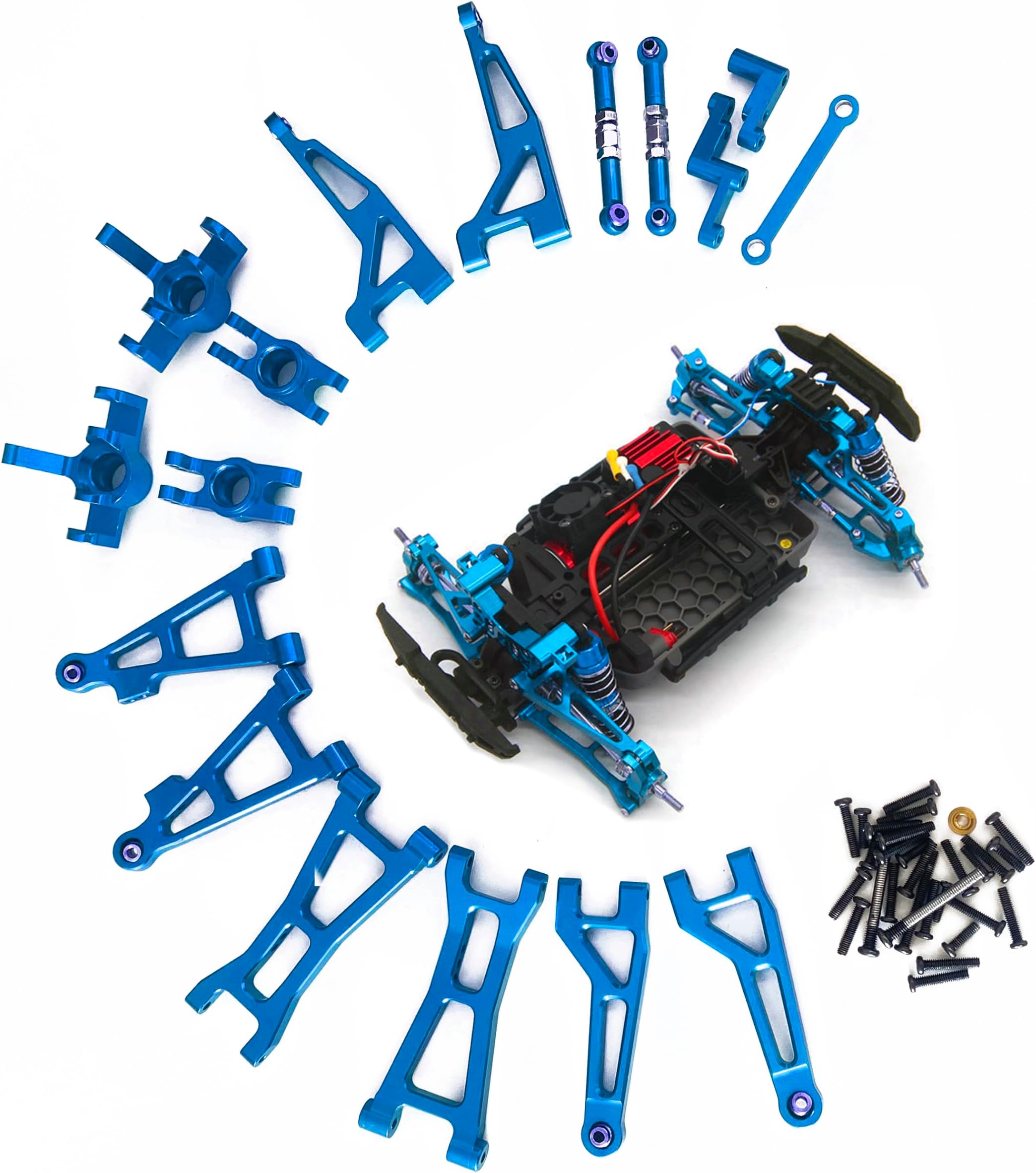 Metal Upgrade Retrofitting Accessories Spare Parts Vulnerable Parts RC Car Set Compatible with Hyper GO MJX H16BM H16GT H16DR H16 16207 16208 16209 16210 Model Remote Control Car