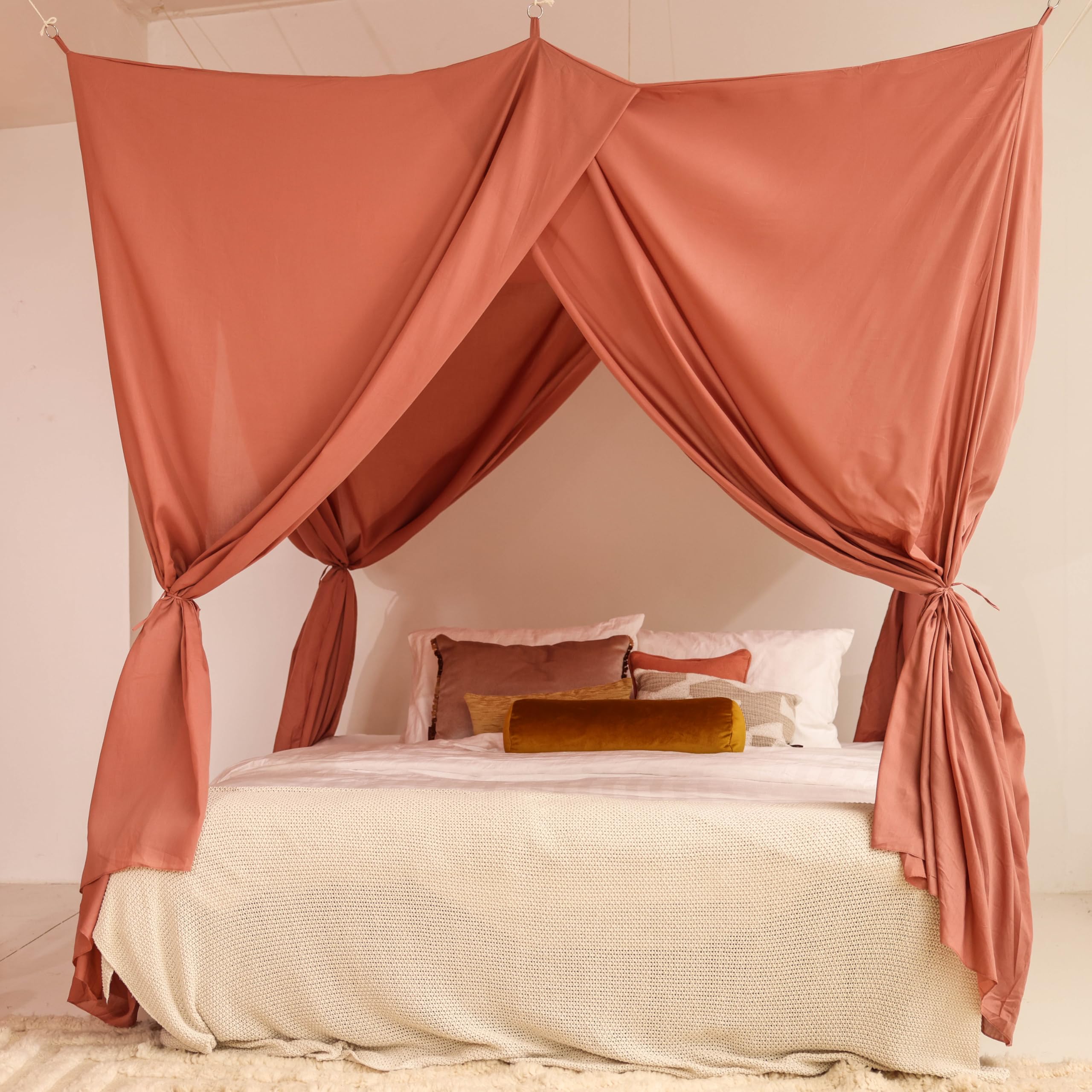 Old Pink Bed Canopy for Queen & King-Size Beds | Luxury Mosquito Net