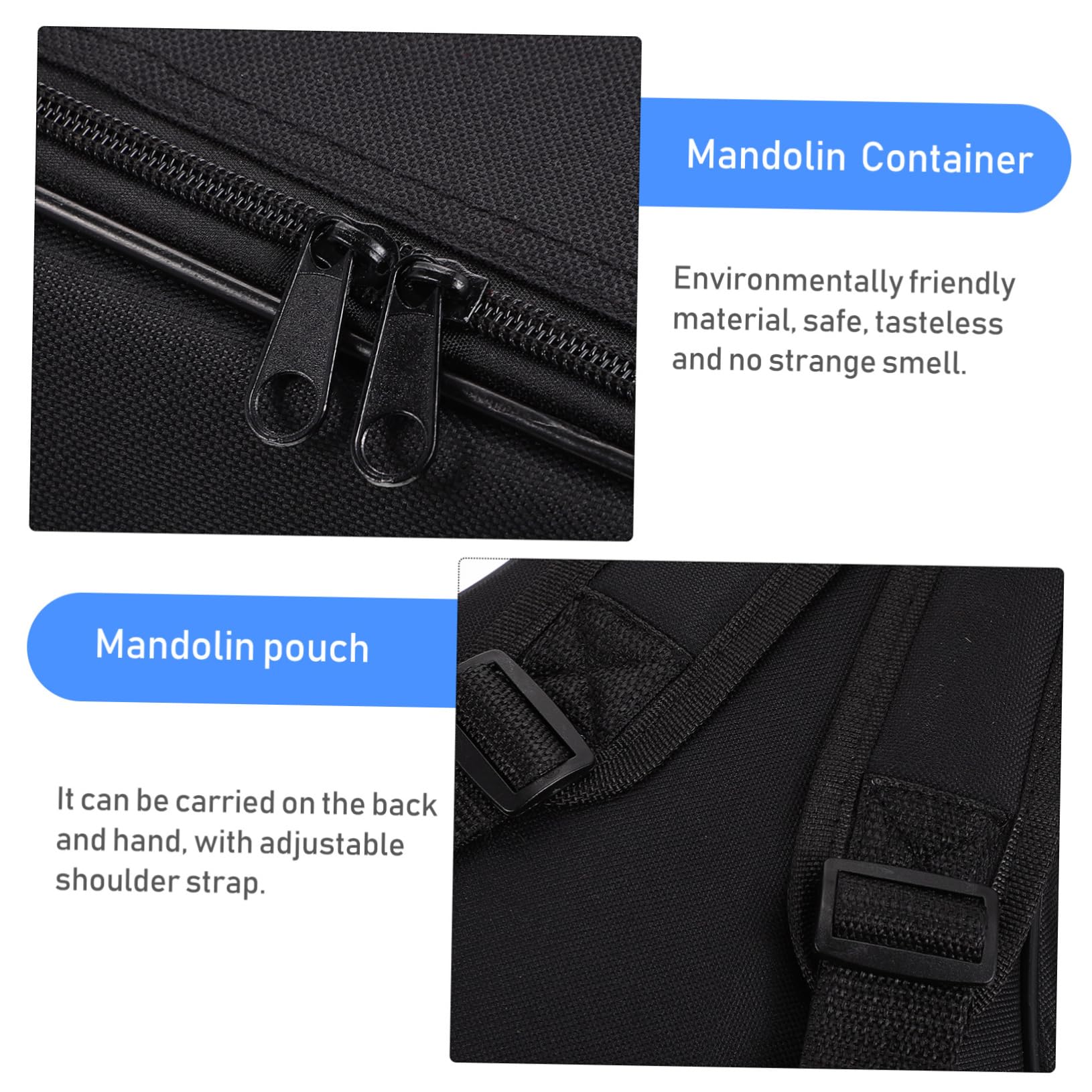Paquet à Mandoline Imperméable en Nylon et Éponge Rembourrée Double Portage à Dos et Main