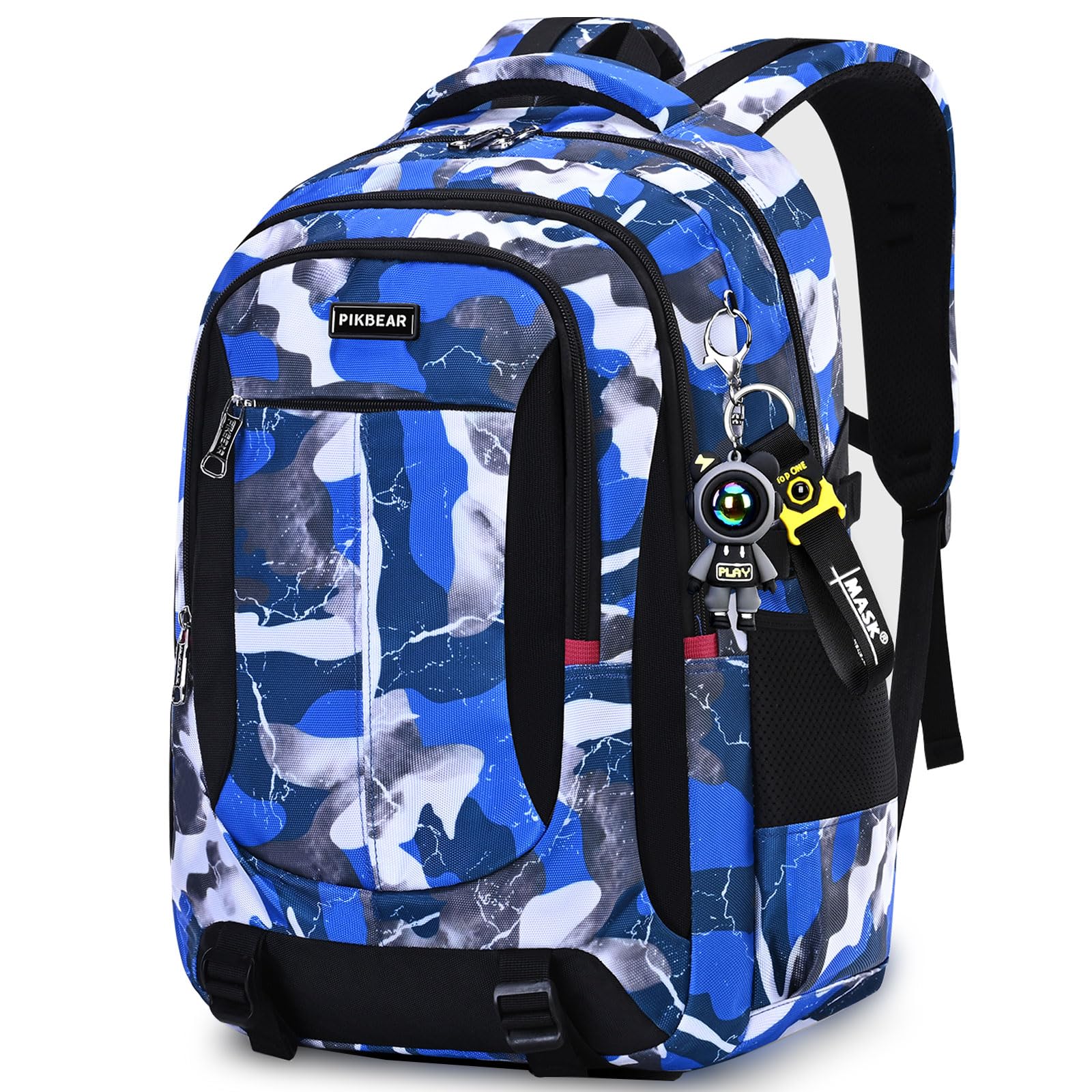 HANXIUCAO Kids Backpack for Boys Large Capacity Water-Resistant School Bag Camouflage Design Ideal for Teens and Primary School Students (Camouflage