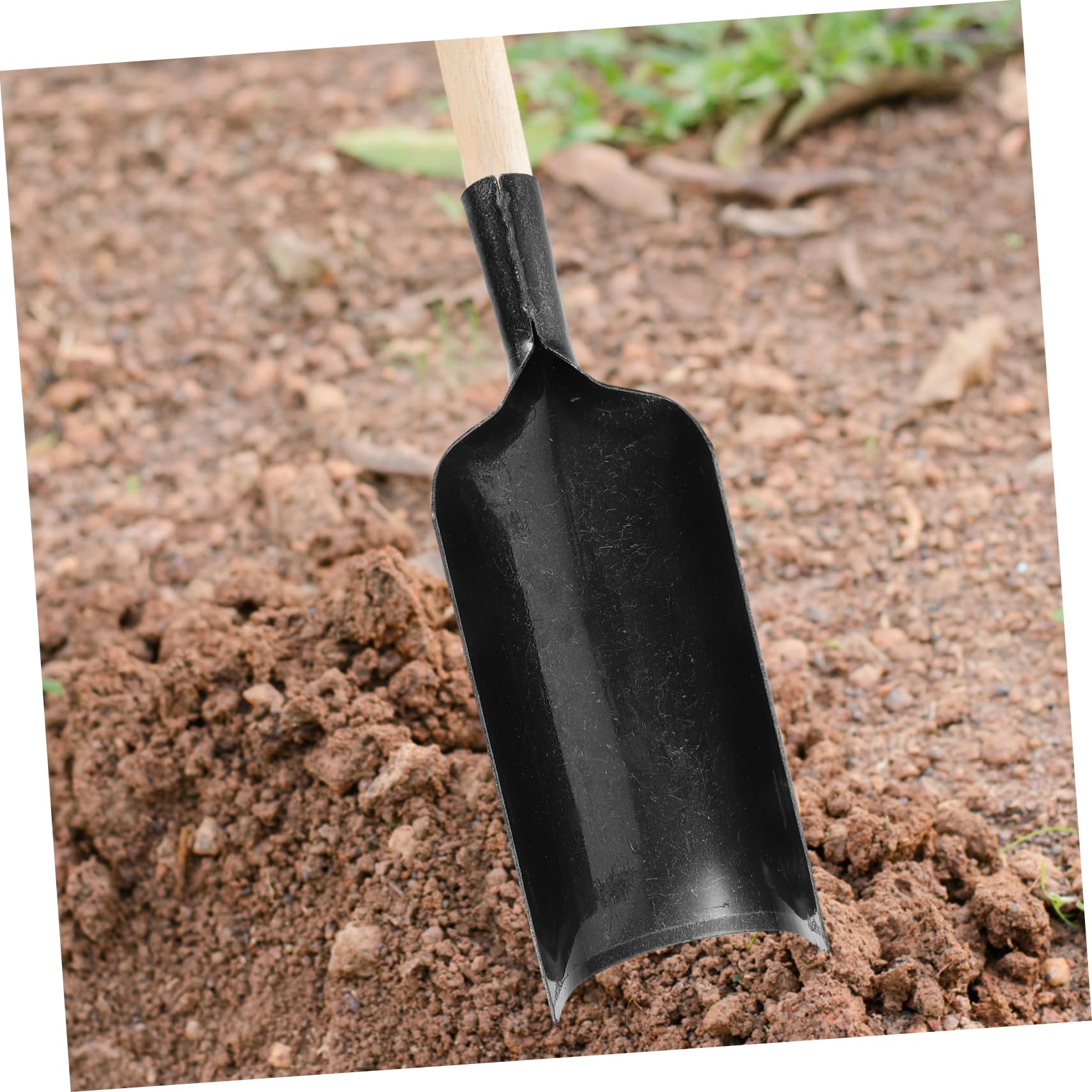 Pala Negra Excavar de Acero para Manganeso Jardín | Herramienta para Raíces Metálicas, Mejora el Agarre Manual, Uso Agrícola y Trasplante, Acabado Negro