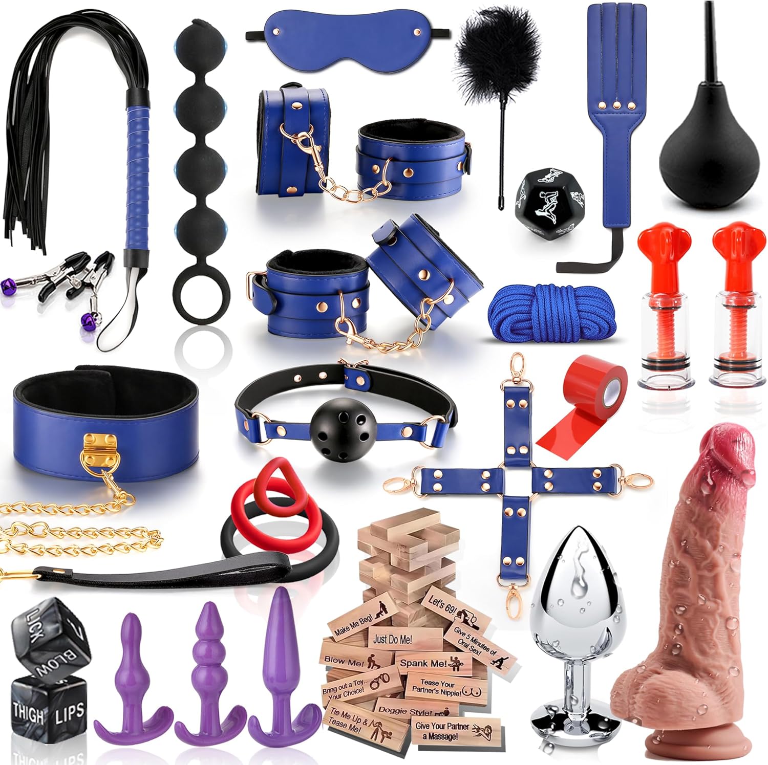 BDSM Sex Bondage Adult Toys for Couples,Bondage Set for Blindfold Collar Handcuffs