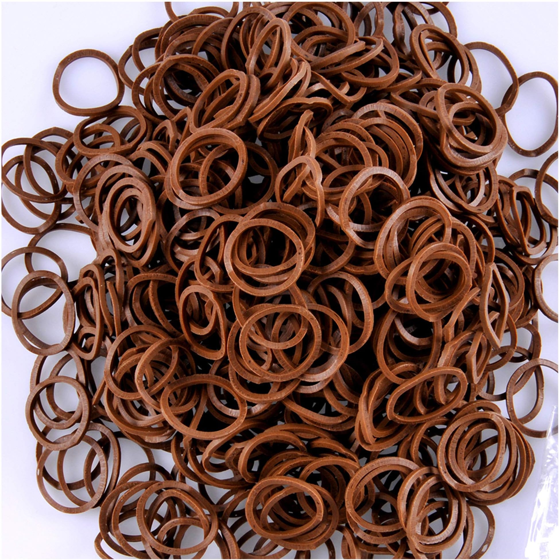 Kirinstores (R) 600 PCS 24 Clips Bands Refills for Loom Bracelet Dress Making (34 Dark Brown)