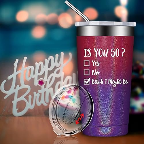 Miniatura 4 de BIRGILT Regalos de cumpleaños número 50 para mujeres y hombres  Divertidas ideas de regalos de 50 años para mamá, papá, marido, esposa, suministros