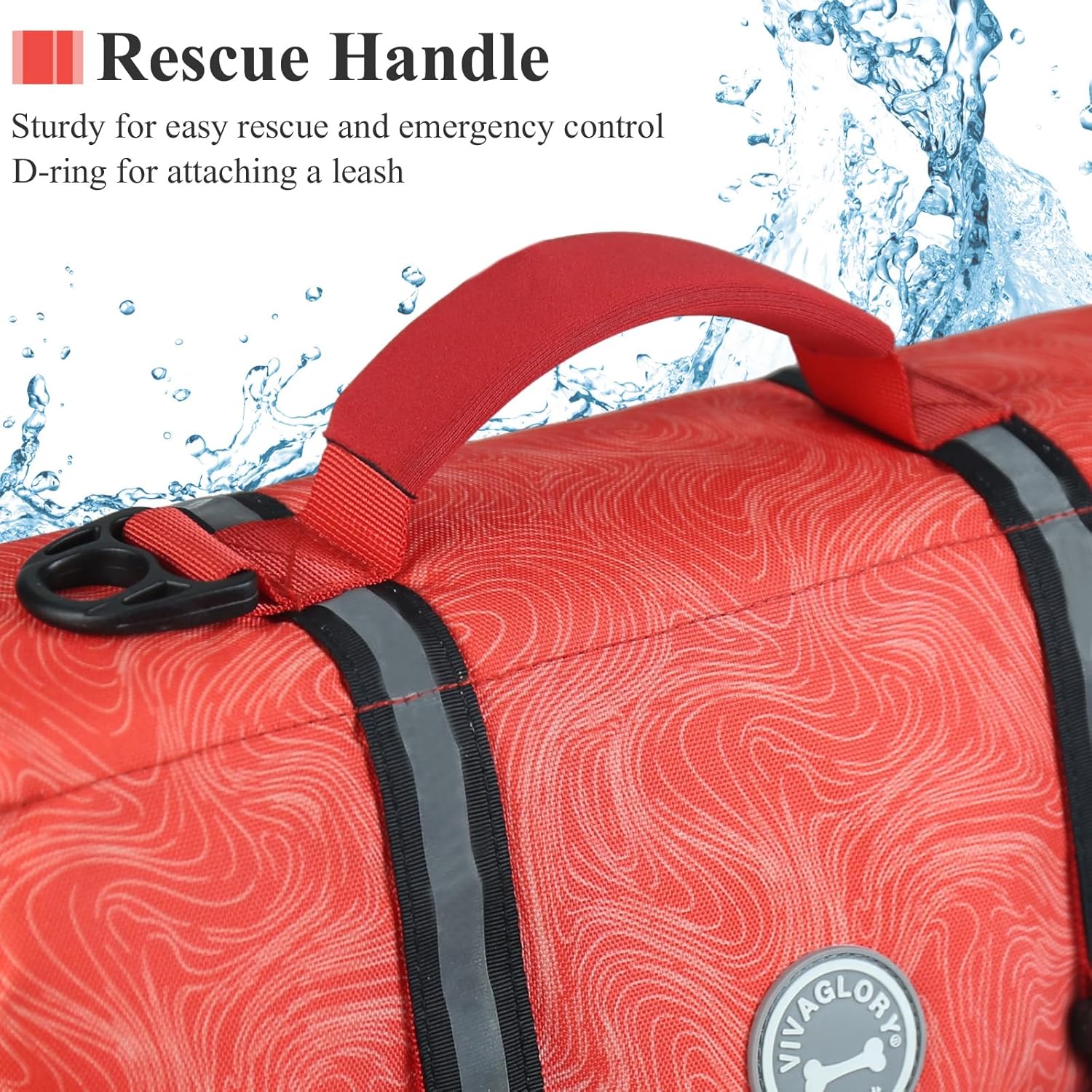 VIVAGLORY + Neoprene Dog Life Vest + Rip Stop Dog Swim Vest, Lightweight & Buoyancy, Puppy Life Jacket for Swimming & Boating