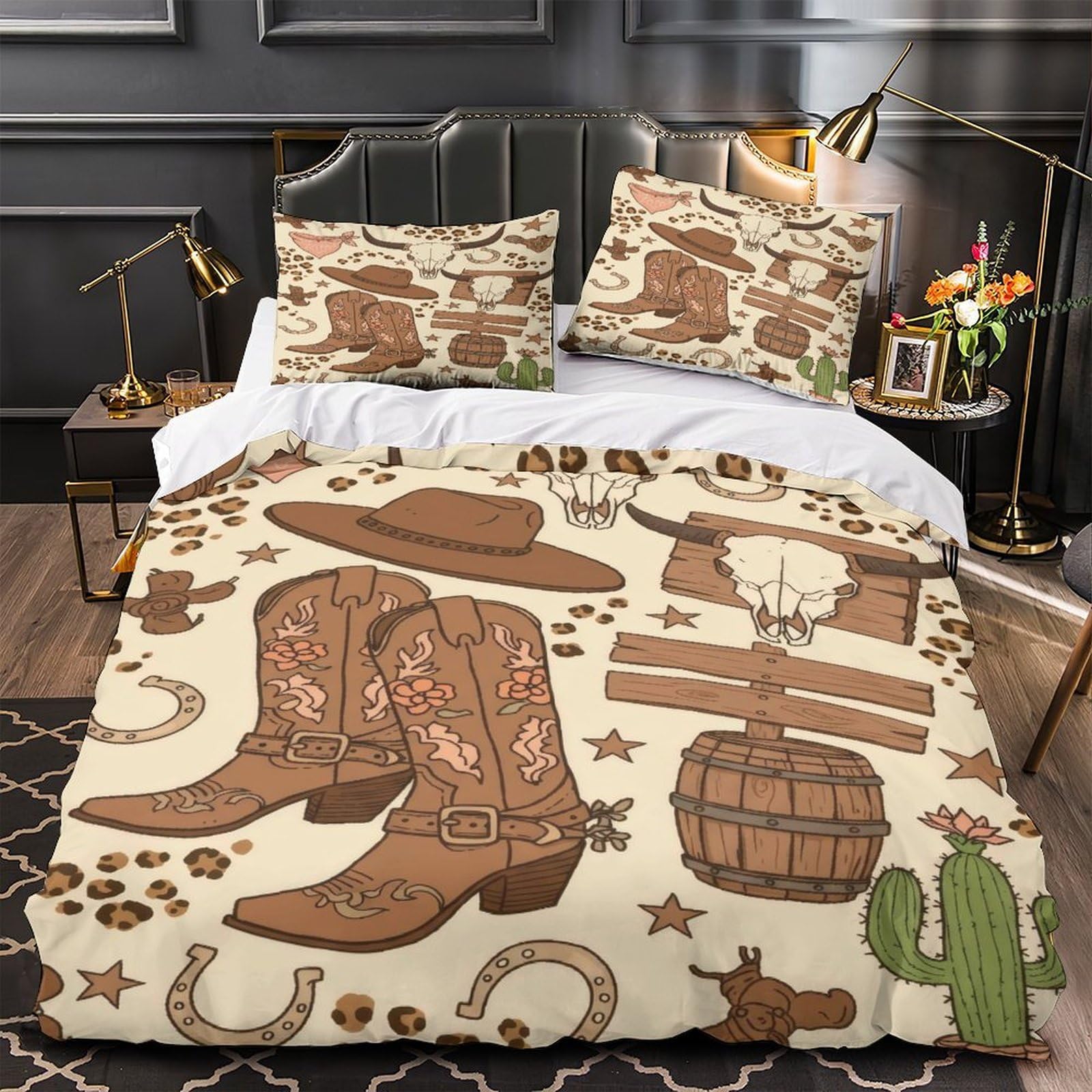 Housse de couette imprimé 3D animal lit 2 personnes 220x240