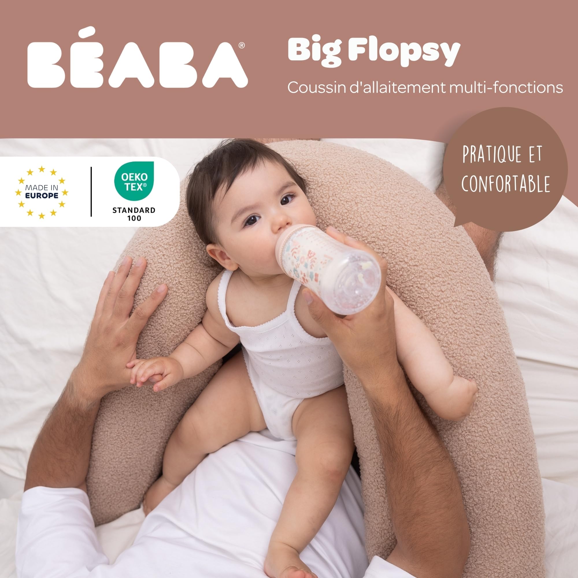 BÉABA, Big Flopsy, Poduszka ciążowa i karmiąca 180 cm, Teddy