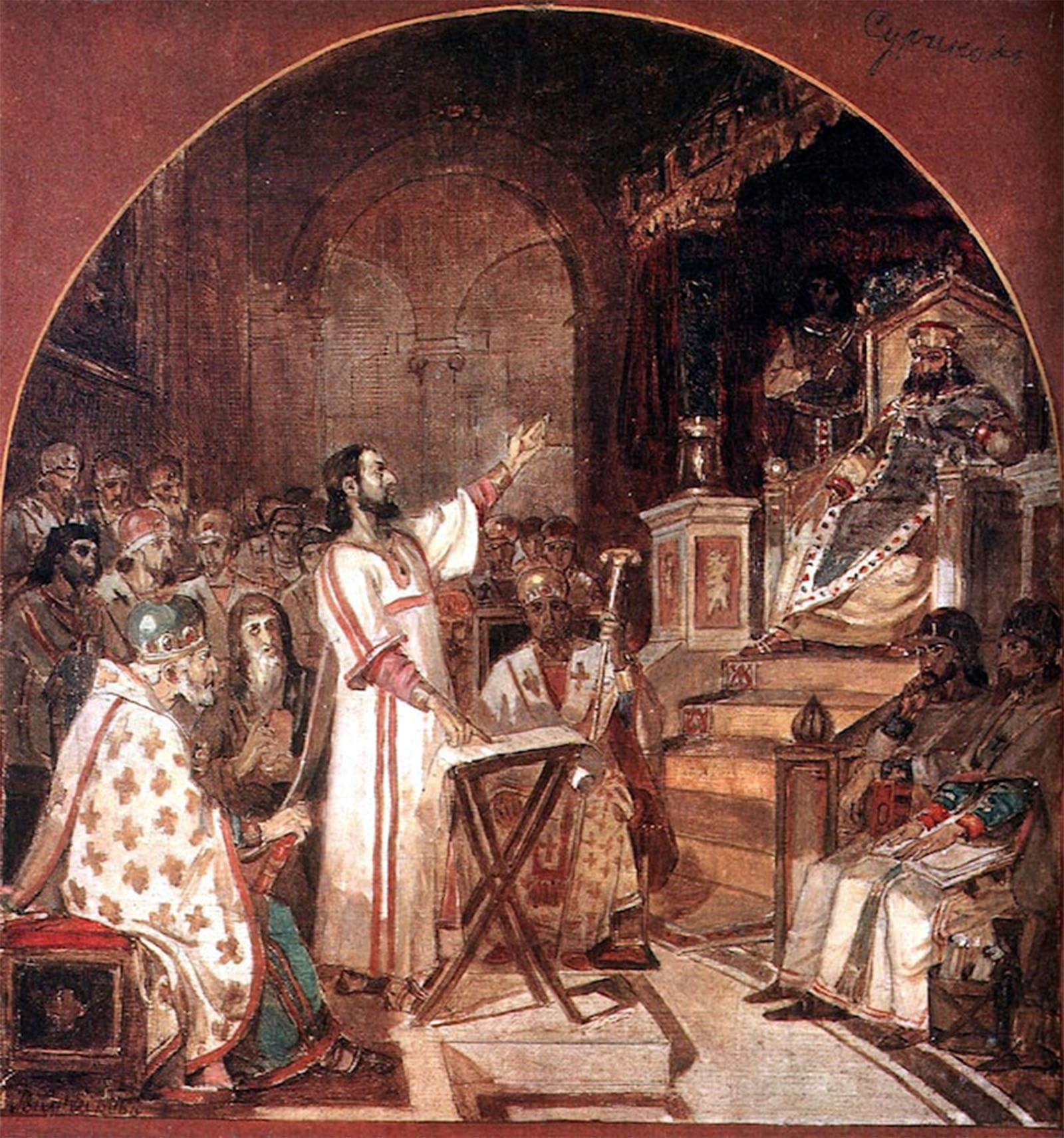 POSTERIIk Famous Print Pop Art Wall Art Graffiti First Ecumenical Council of Nicaea by Vasily Surikov Art Prints for Home Decor 60x90cm