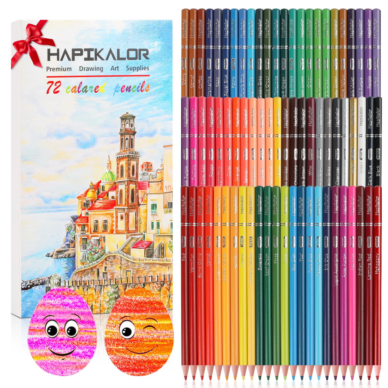 Hapikalor 72 Colored Pencils for Adult Coloring Books, Professional Coloring Pencils Set, Art Supplies for Drawing, Sketching, Gifts for Teens