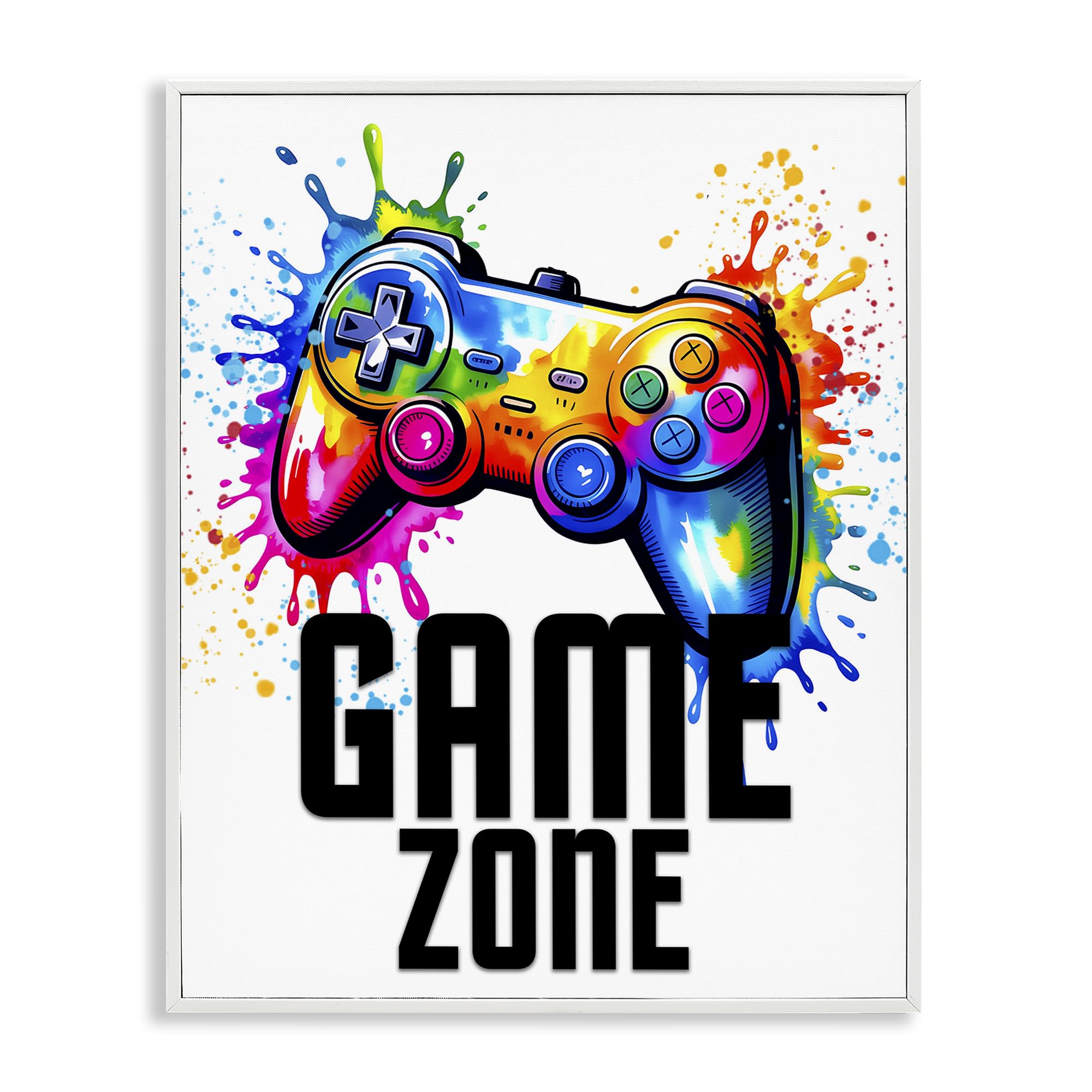 Stupell Industries Coastal White (Textured) 'Game Zone Bright Splash', Framed Giclee Art, White, 11 X 14 Inches, Easy To Hang And Sturdy, Made In Usa, By Kim Allen