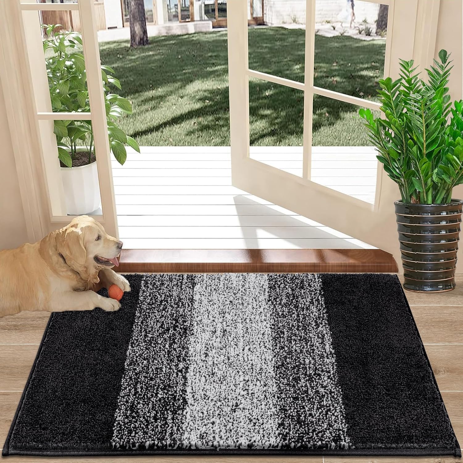 SHACOS Door Mat Indoor, Microfiber Dust Dirt Trapper Door Mats, Non-Slip Machine Washable Bath Mat, Soft Bathroom Mat