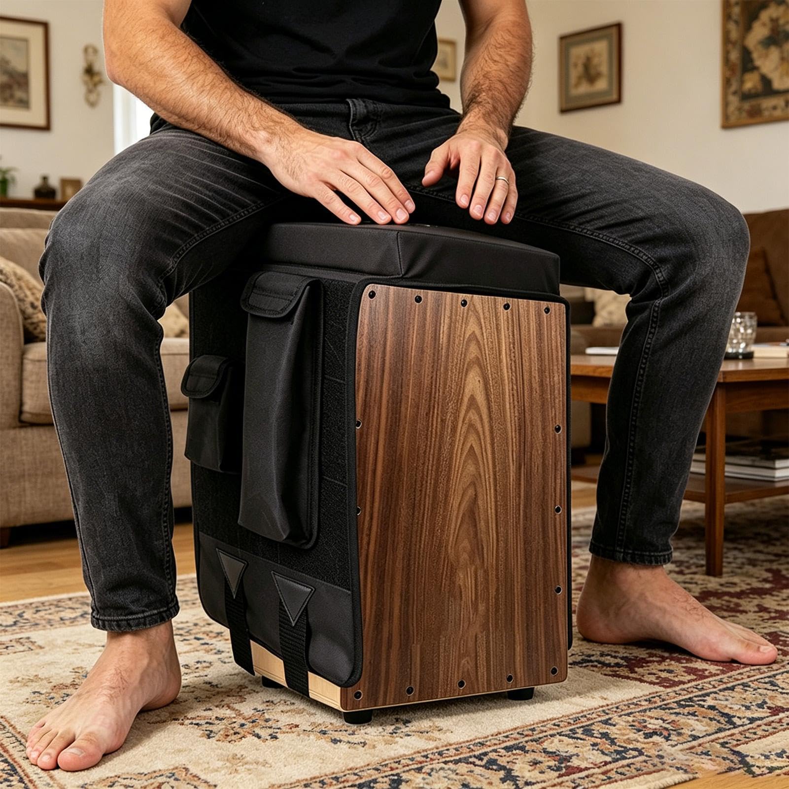 Cajon Wyściełane Siedzisko Mata Na Instrumenty Perkusyjne Z Kieszenią