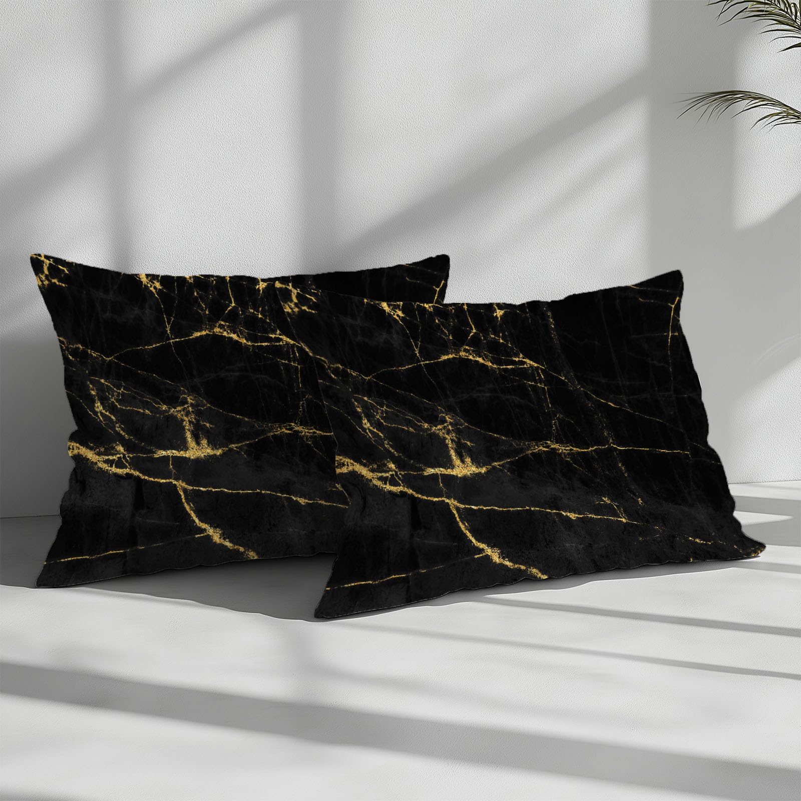 Bettwäsche 180x200 cm Marmor Schwarz Gold 3 Teilig Bettwäsche Bettbezug Set Mikrofaser Bettbezüge für Erwachsene Kinder, Deckenbezug mit 2 Kissenbezug 80x80 cm