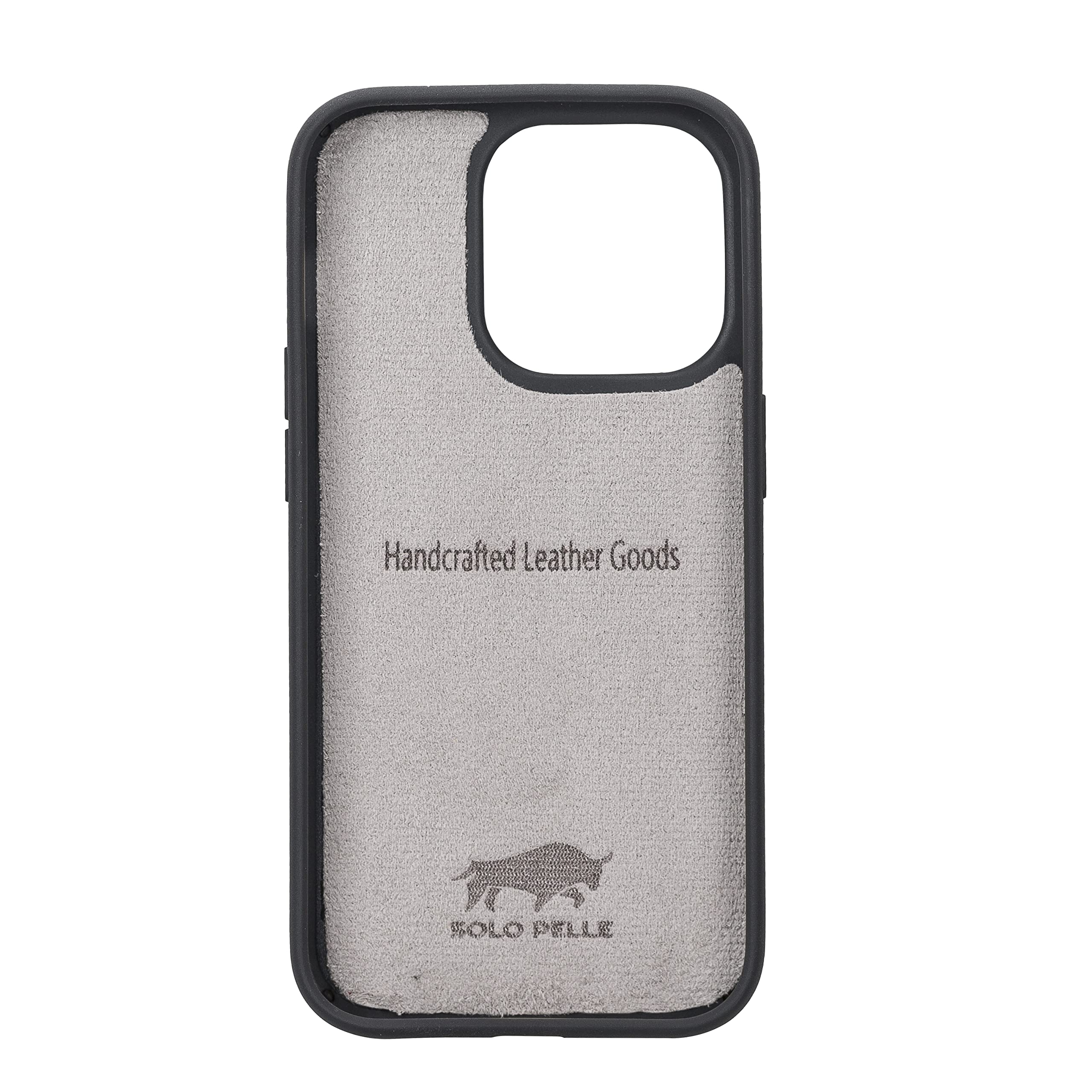 Solo Pelle Lederhülle kompatibel für iPhone 14 Pro in 6.1 Zoll abnehmbare Hülle (2in1) inkl. Kartenfächer für das original Apple iPhone 14 Pro (Steingrau)