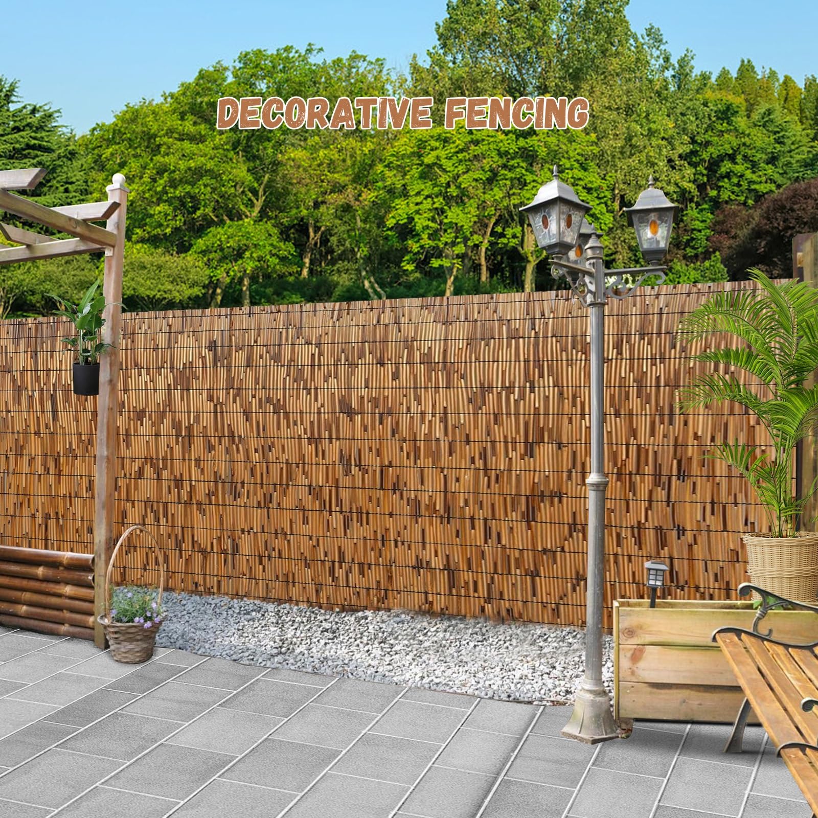 Amazon.de: Balkon Sichtschutz Bambus Zaun Schneiden Schilfrohrmatte 180x600  Natrlicher Schilfrohr Sichtschutz Balkon Holz Bambuszaun Sichtschutzzaun  180x180 Bambus Matte Outdoor 90 120 150 160 200 cm 2 m Hoch