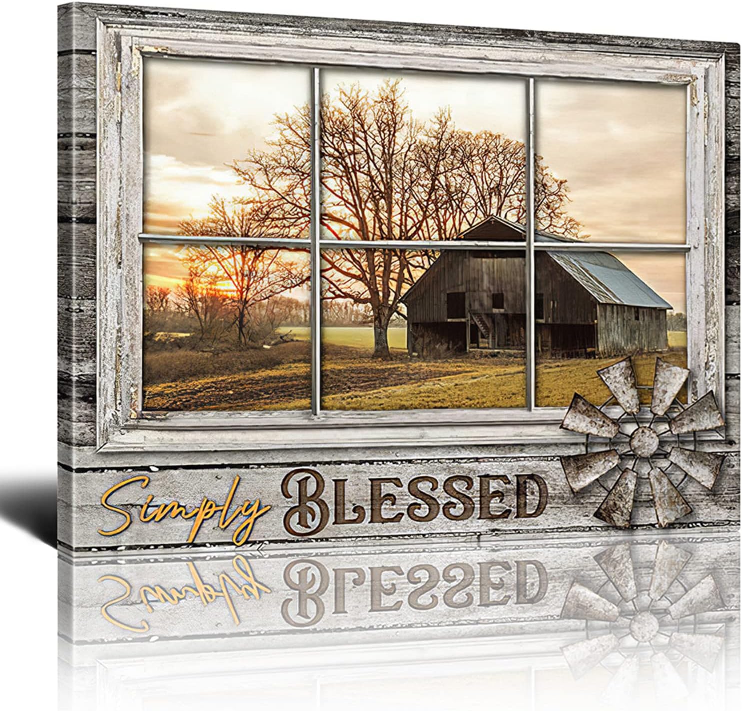 Rustic Old Barn Canvas Wall Art Farmhouse Barn Pictures