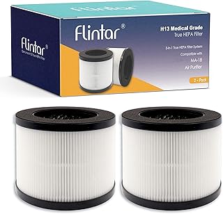 True HEPA Replacement Filter, Compatible with MA Air Purifier 18 Series, 3-stage Pre-Filter, H13 True HEPA and Activated Carbon Filter Set, 2 - Pack