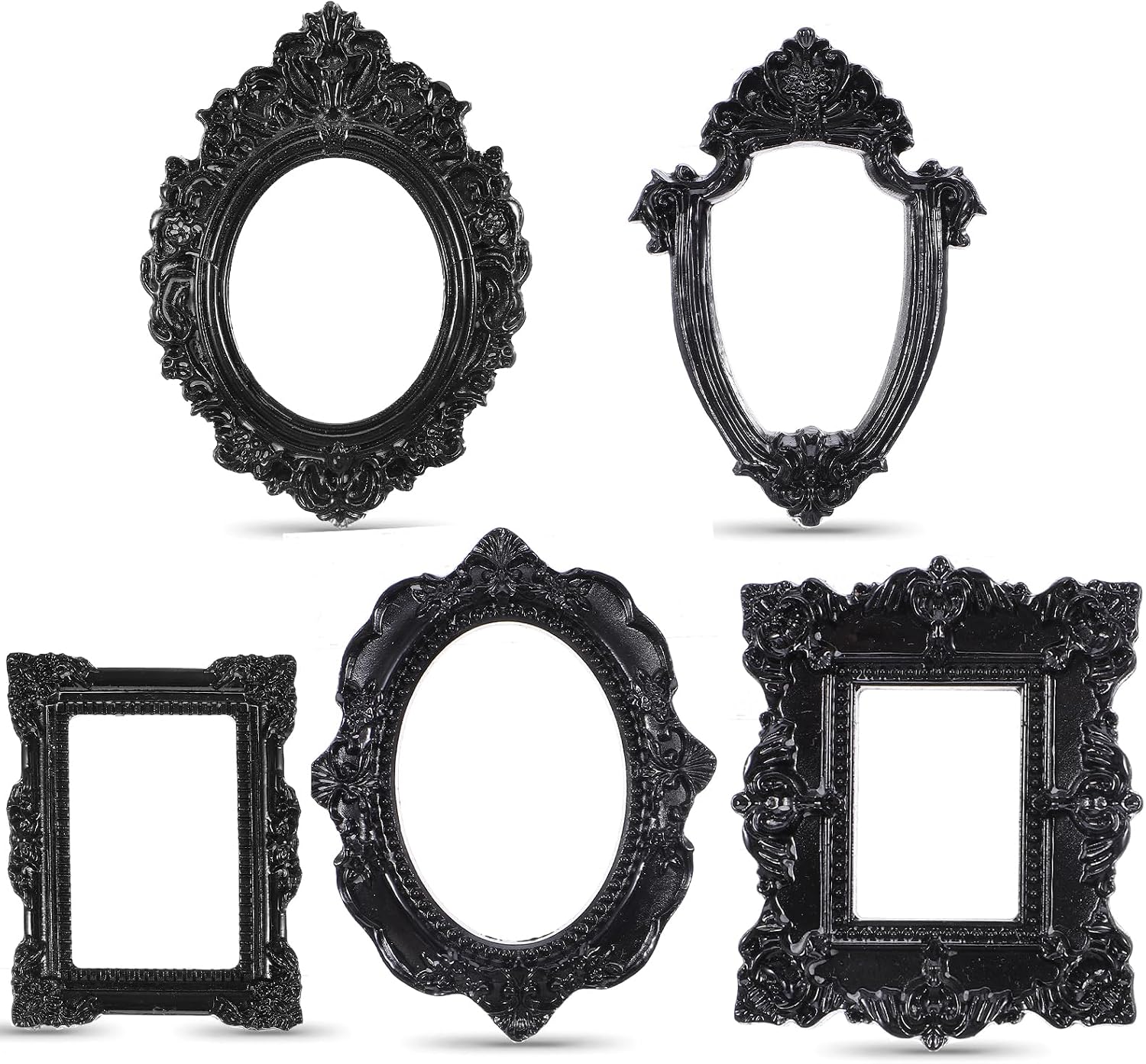 Ouligay 10PCS Vintage Mini Picture Frames Small Antique Resin Photo Frames