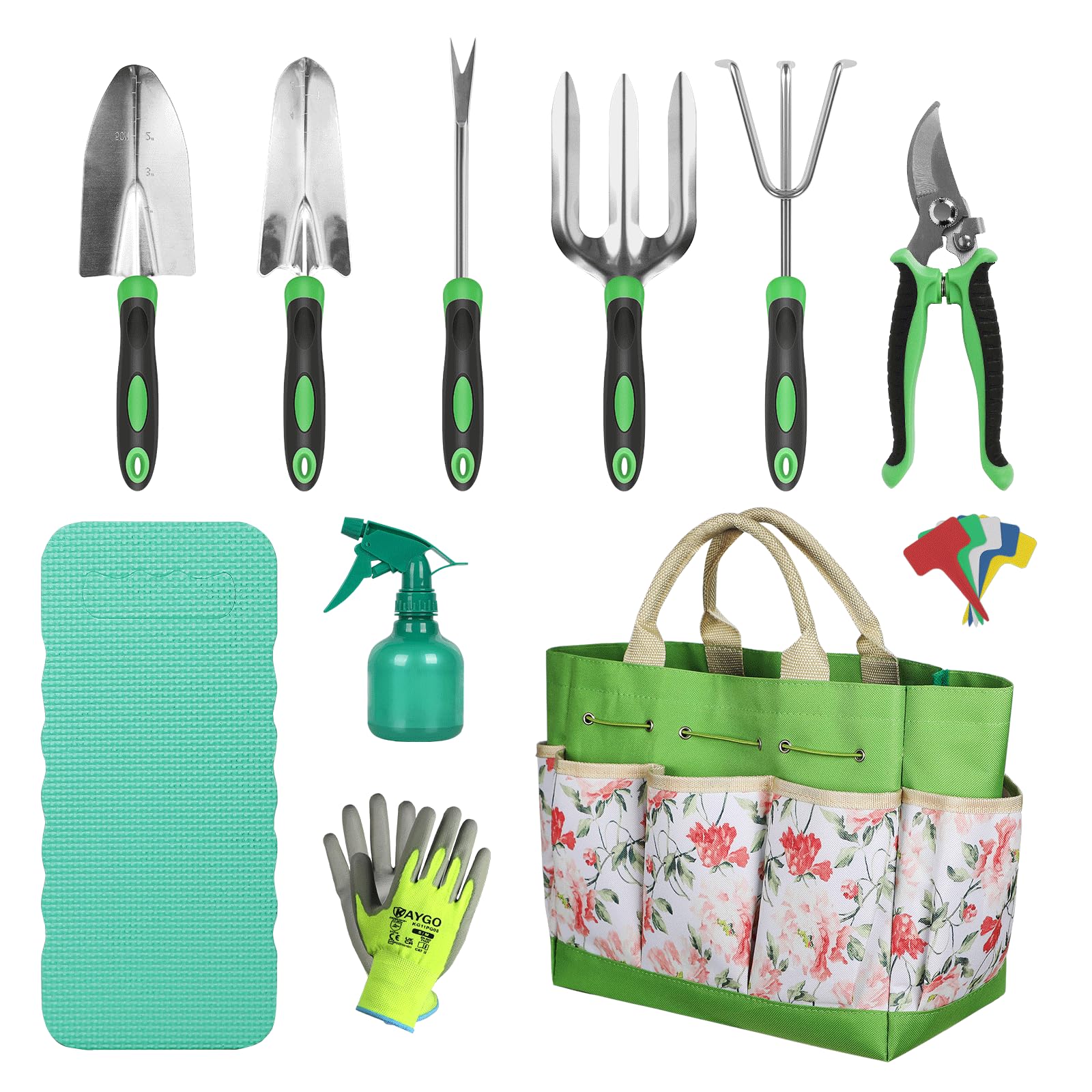 ORIENTOOLS Gartenwerkzeug Set,Geschenke für Frauen & Männer, Gartengerätset mit Tasche, 10-teiliges Set für Gartenarbeit, Geschenk für Gärtner