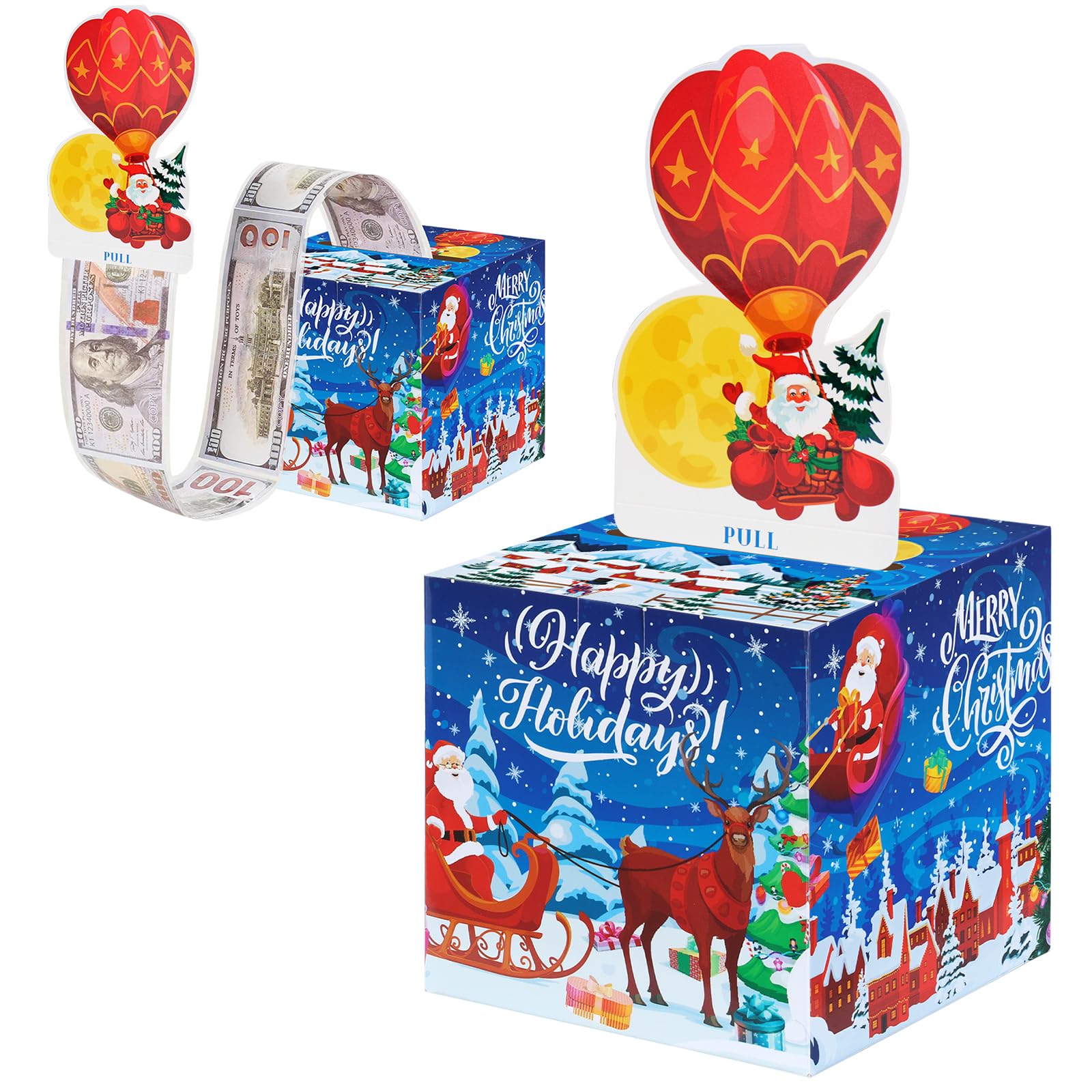 Fachoi Snowfield Christmas Money Gift Box, Christmas Money Box Cash Gift Pull Pouch Funny Xmas Pull Cash Money Case Novelty Festival Cash Drawer For Xmas Surprise F4-Sdcqh (Snowfield)