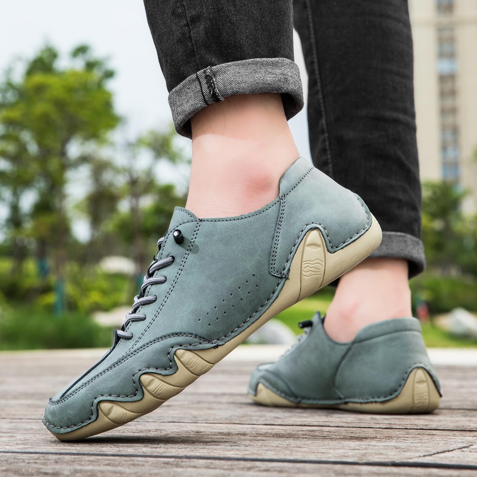 Orthopädische Leichtgewichts rutschfest, Barfußschuhe Damen Große Größe Casual Barfussschuhe Hochwertige Sneaker Leder Sportschuhe Fashion Pumps Schuhe Einkaufen Liebespaar Reise Schuhe Schnürschuhe