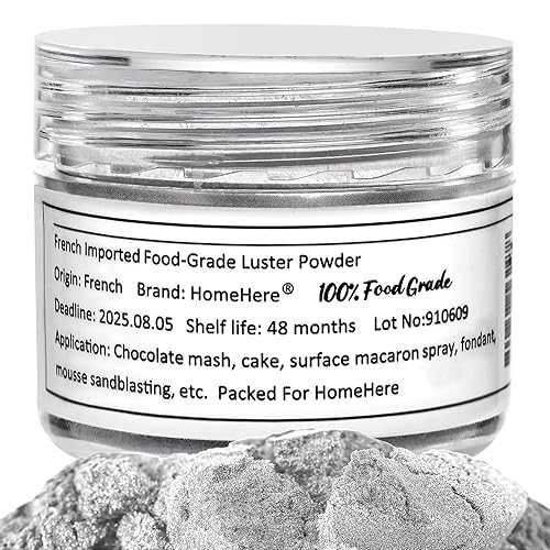 Miniatura 8 de HomeHere Polvo brillante comestible de grado alimenticio para decoración de pasteles, 0.25 oz, polvo de diamante de discoteca, purpurina comestible