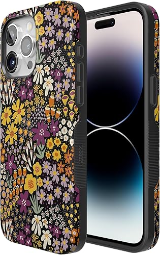 Vista 1494 de Casely Funda para iPhone 15 Pro Max Jardín Secreto Flores mixtas Funda atrevida Compatible con MagSafe y botón de acción Secret Garden