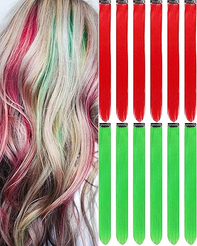 Miniatura 9 de Olldag 12 extensiones de cabello morado con clip, extensiones de cabello de color morado de 22 pulgadas, extensiones de cabello sintético largo y