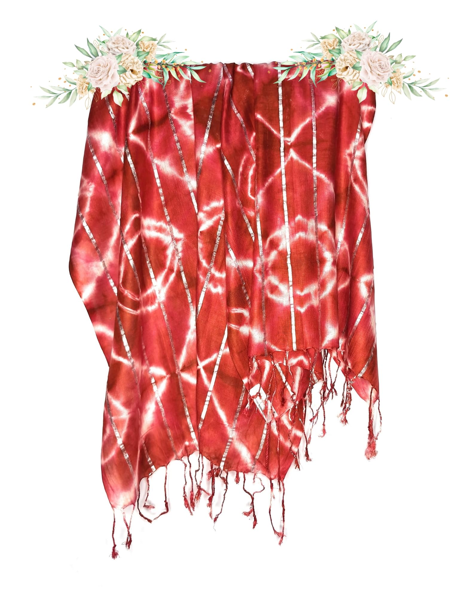 Rayon Silver Jari Stripes Scarf Stole Shawl | Neck Cover Casual Travel Styling Use | Self Tie Dye Design May Vary | For Men Women Summer Winter Daily Wrap-image-8