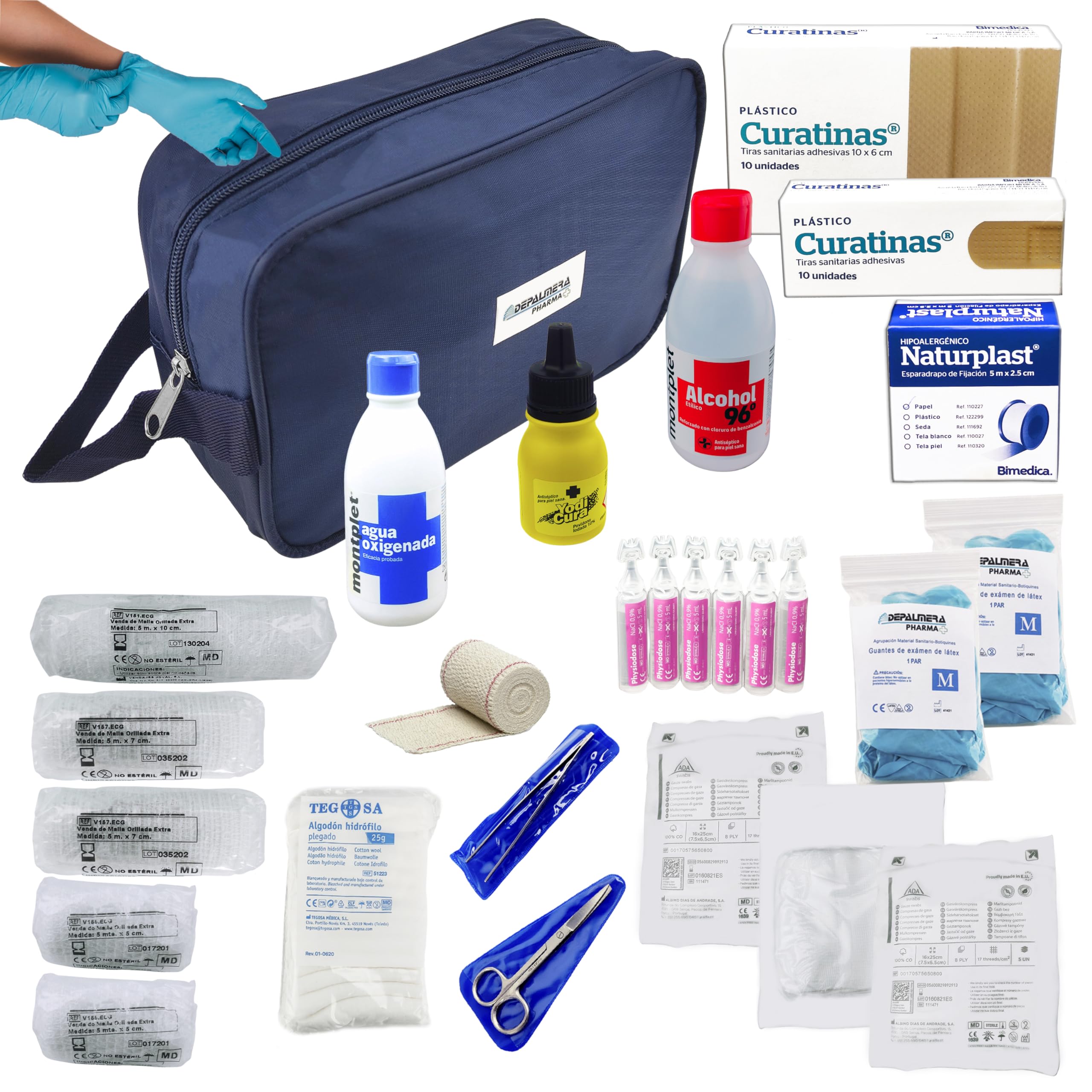 Pharma✮ Botiquin Neceser Primeros Auxilios Homologado Completo, Botiquín Primeros Auxilios Emergencia Para Viaje, Montaña, Supervivencia, Acampada, Senderismo, Casa, Coche.