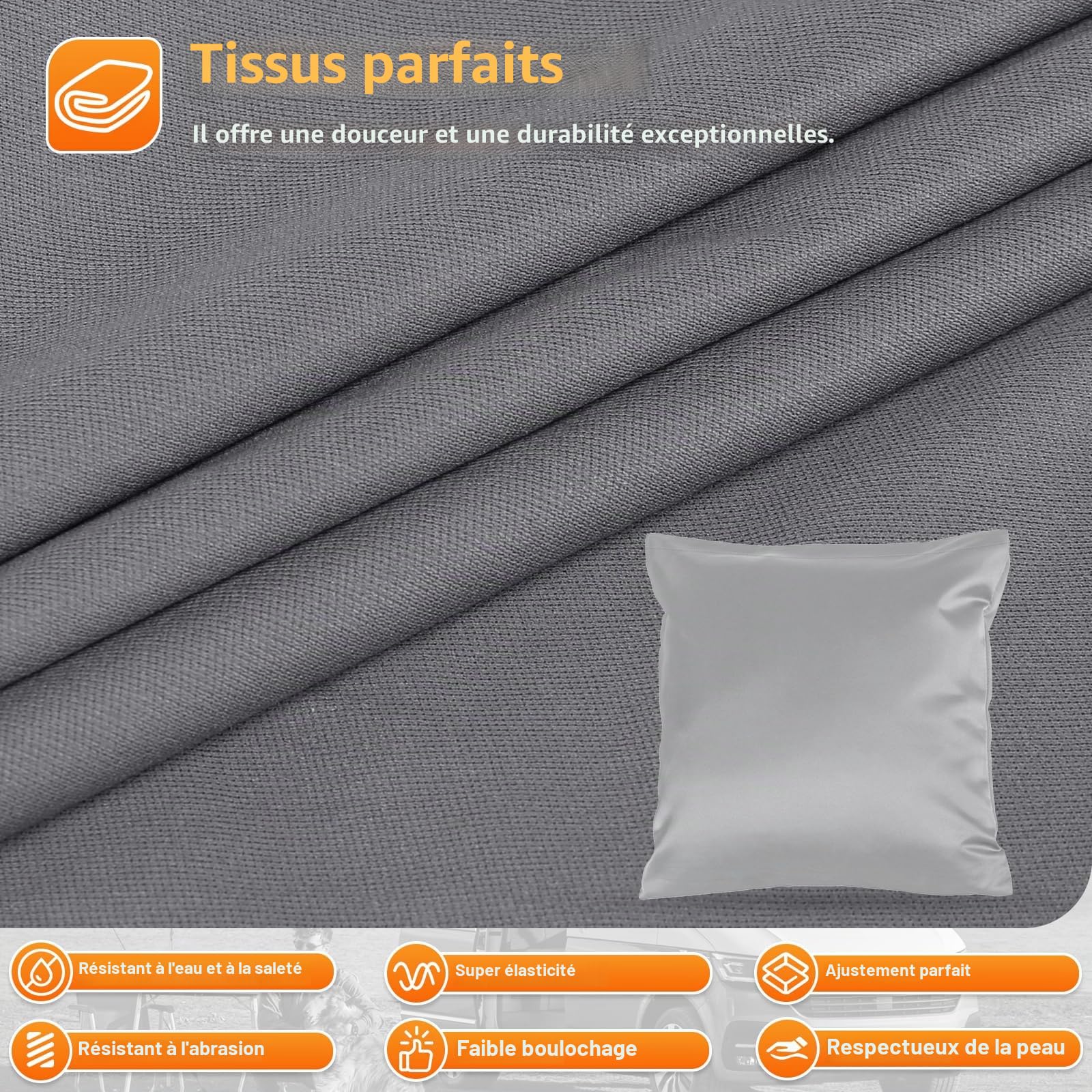 Drap-Housse pour Camping-Car Replacement pour VW T6.1 California/Pop Up Roof, Drap-Housse élastique pour lit arrière, lit Mezzanine, Toit relevable, lit Pliant